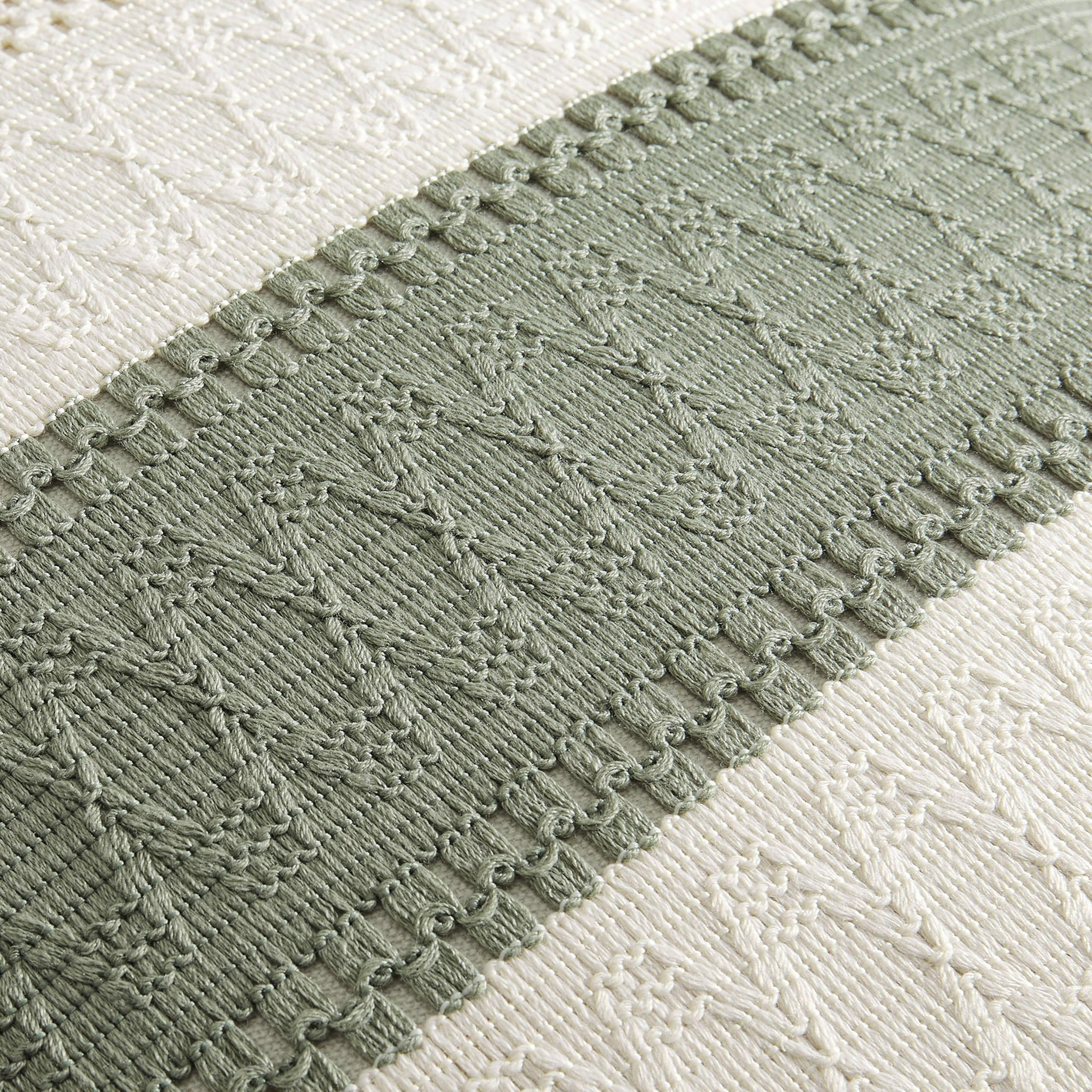 Paquete de 2 fundas de almohada bohemias de algodón de 20 x 20 pulgadas, color verde contrastante, fundas de almohada decorativas de granja suaves para sofá, cama, sala de estar, decoración 4
