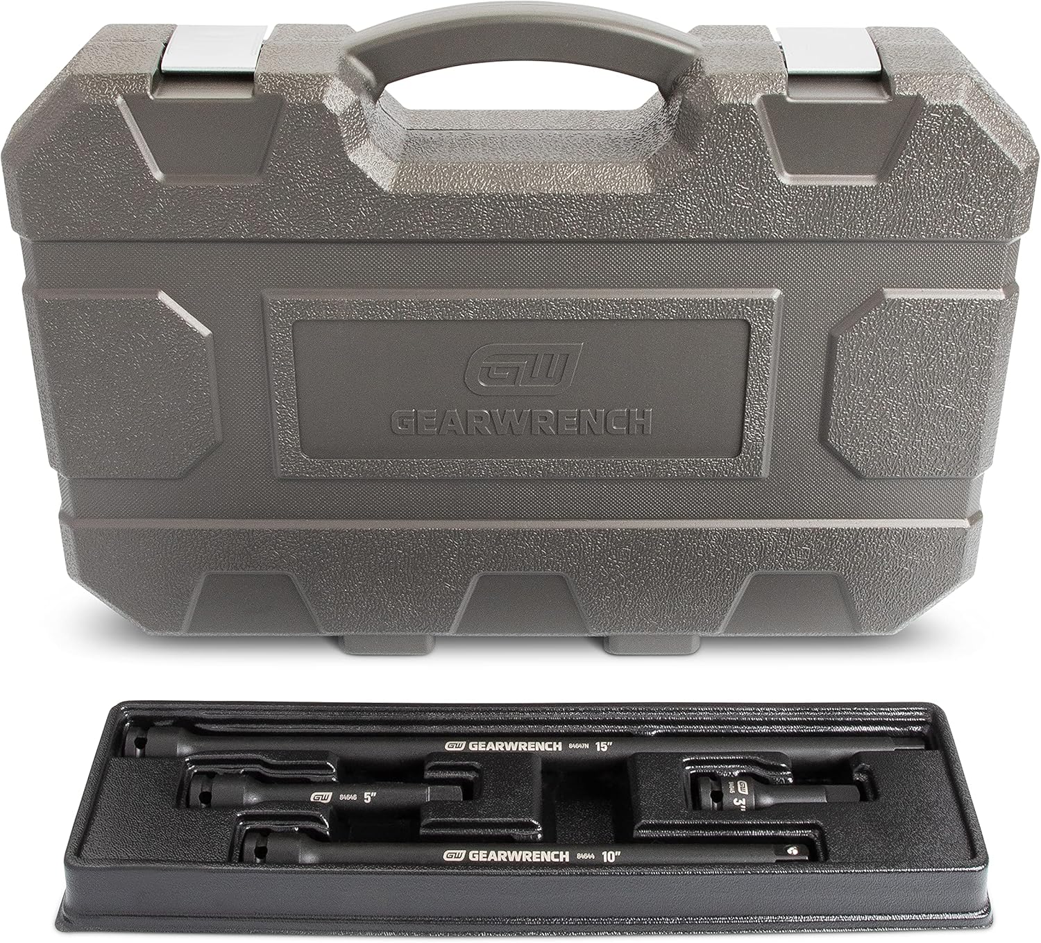 GEARWRENCH 39 Pc. 1/2" Drive 6 Pt. Impact Socket Set, Standard & Deep, Metric - 84948N 4 Pc. 1/2" Drive Impact Extension Set 3", 5", 10" & 15" - 84950N