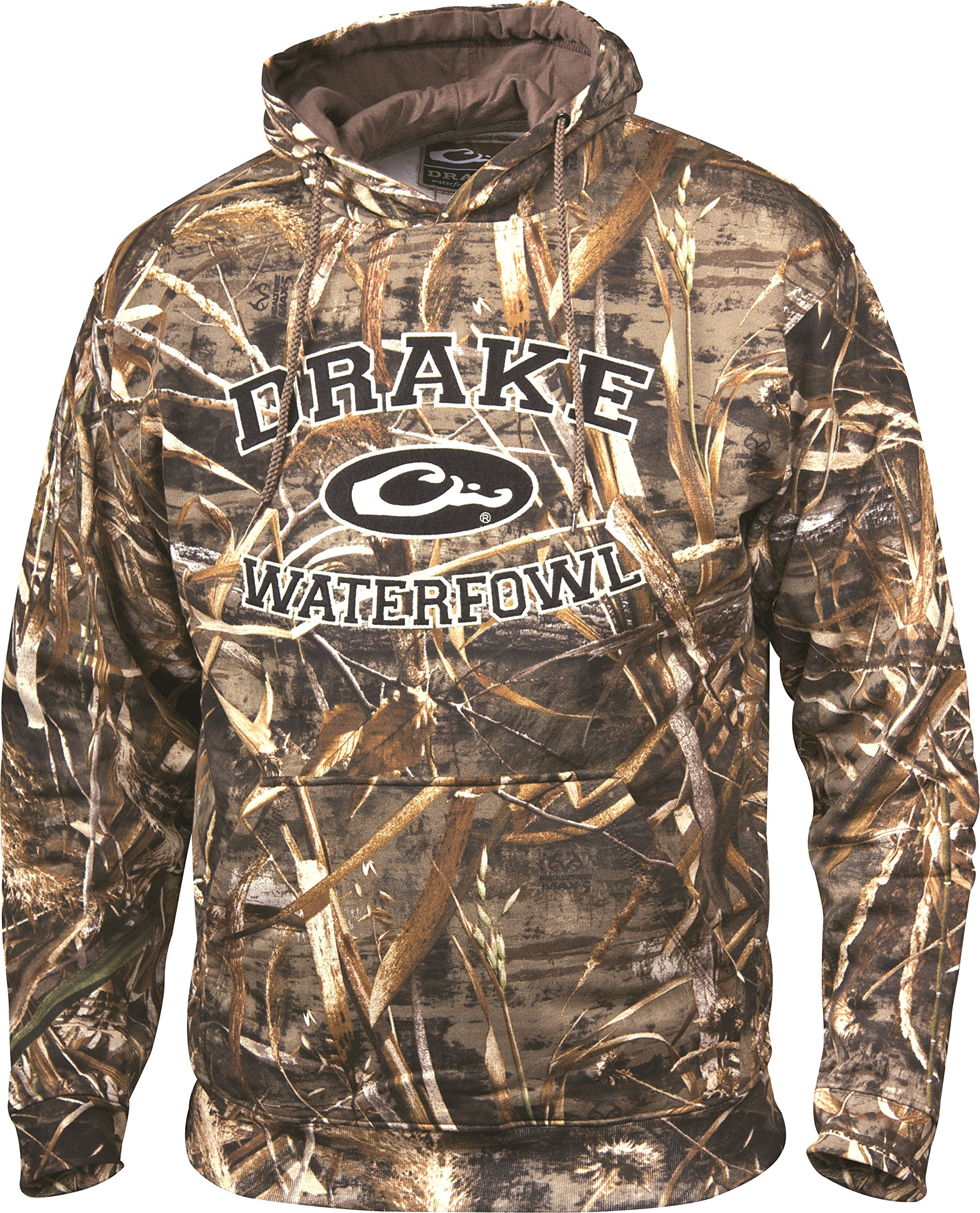 Drake Waterfowl Hoodie Embroidered Collegiate Max 5 with Ribbed Cuffs and Drawstring Hood (Max-5)