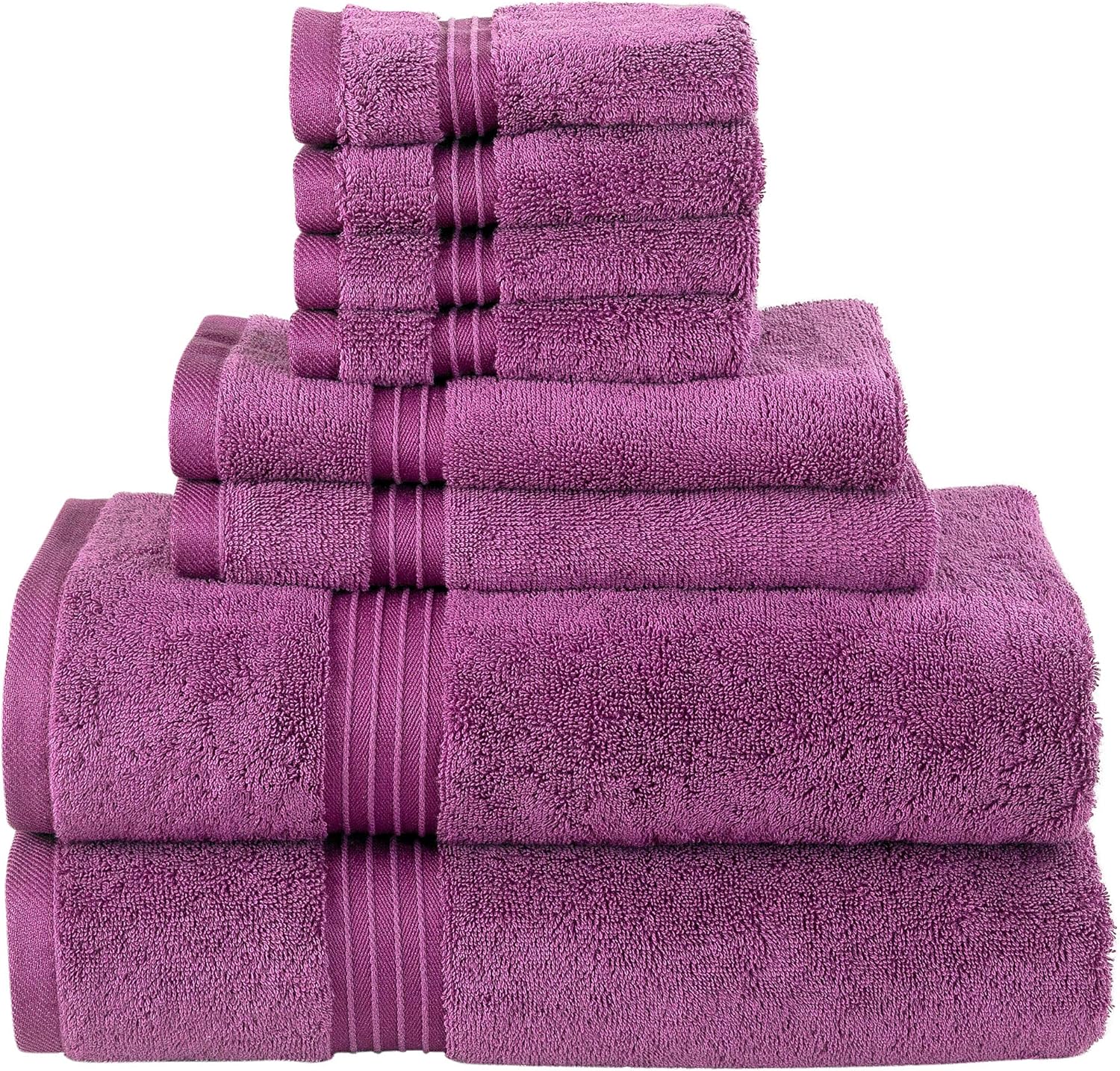 Bliss Casa 8 Pieces Towel Set 2 Bath Towels, 2 Hand Towels, and 4 Washcloths, 600 GSM Ring Spun Cotton Highly Absorbent Towels for Bathroom, Shower Towel