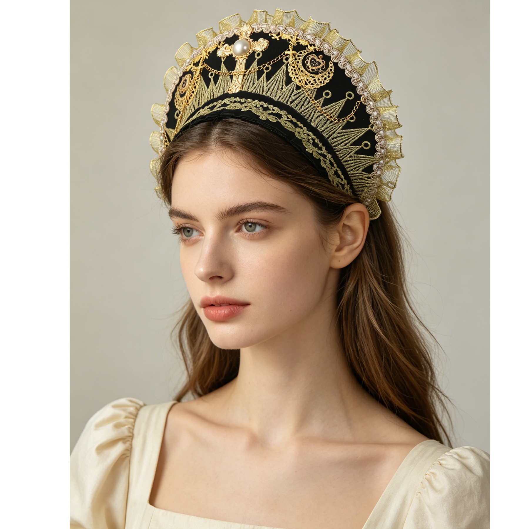 Amazon.com: BPURB Anne Boleyn Hat Headwear Tudor Elizabethan  display picture 1