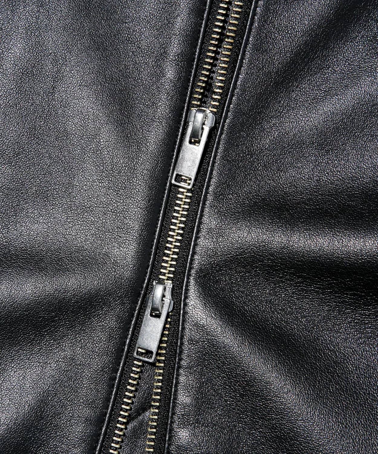 [ナノ・ユニバース] ラムレザーシングルライダースジャケット