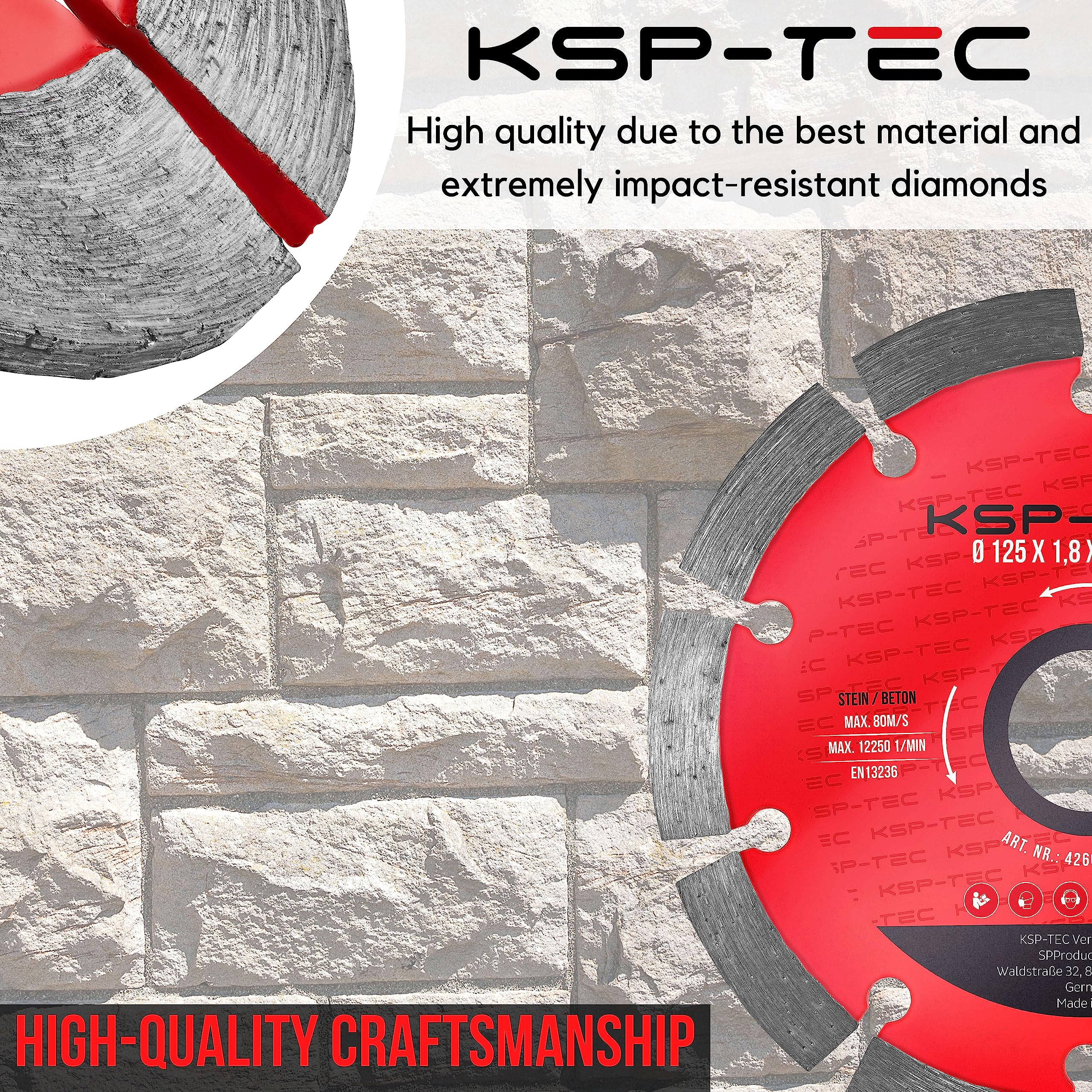 GRAFF Disco Da Taglio Diamantato 115 Mm Per Pietra, Cemento Armato - Foto 8