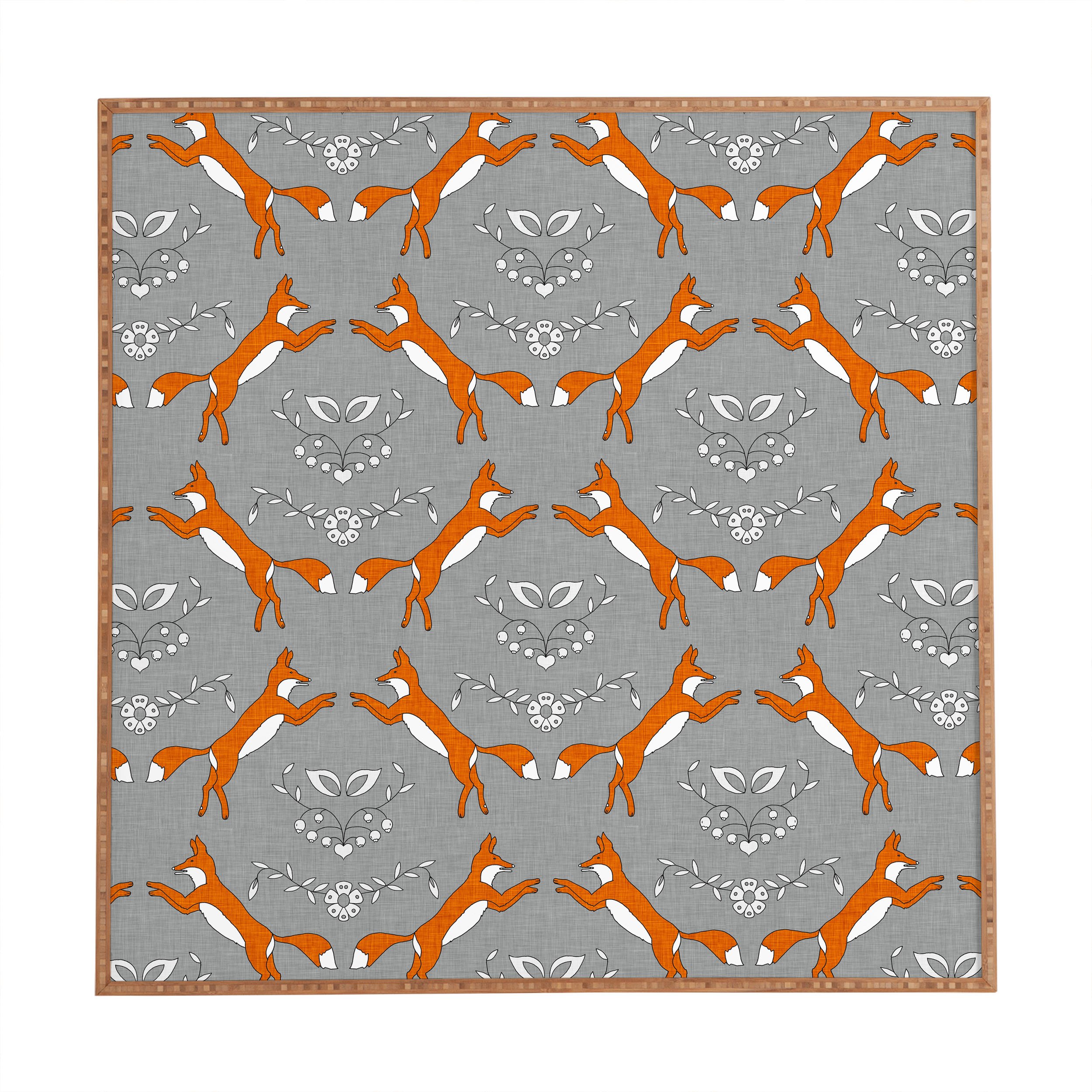 Deny Designs Holli Zollinger, Foxen, Framed Wall Art, Small, 12"x 12"