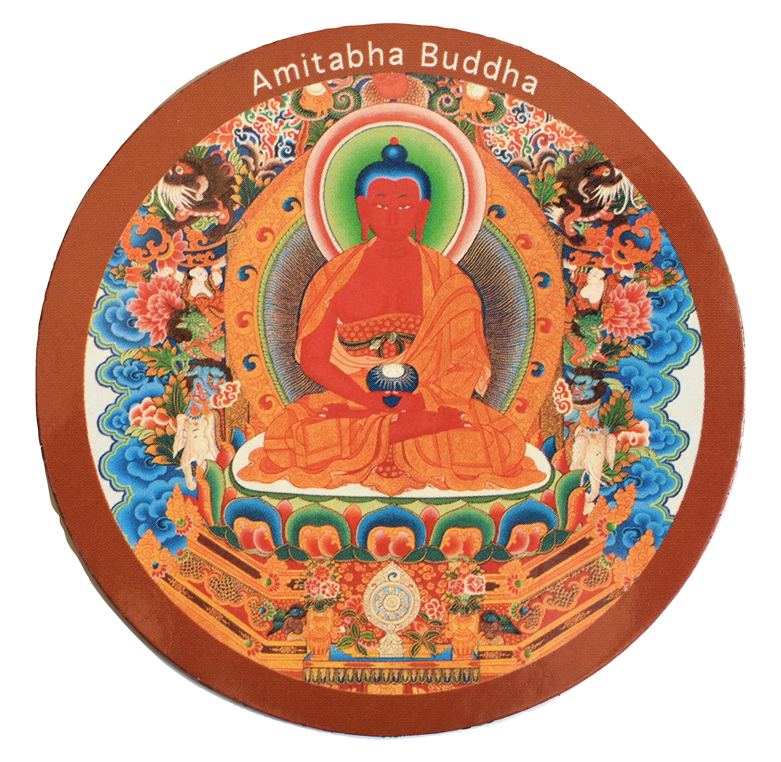 Himalayan Maphouse Buddhist Sacred And Auspicious Round Magnet Amitabha Buddha 7.3Cm