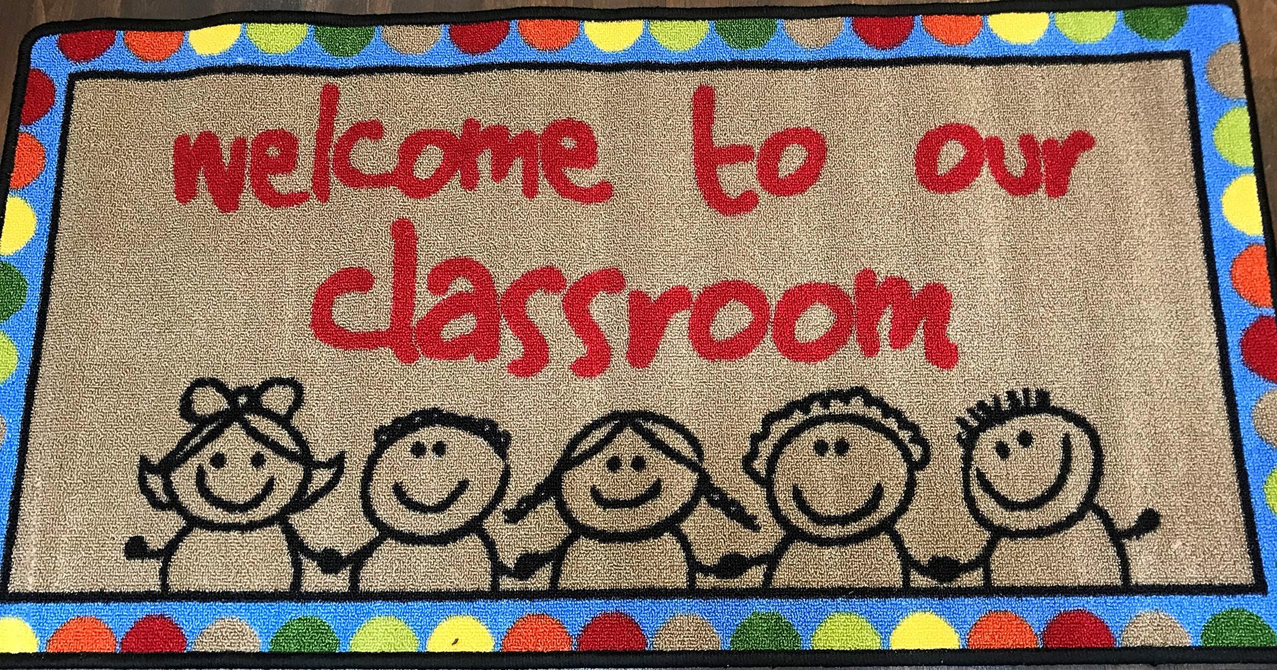 Non Slip Kids "Welcome to Our Classroom Mat/Rug 100cm x 60cm Would Look Lovely in A Classroom Environment.