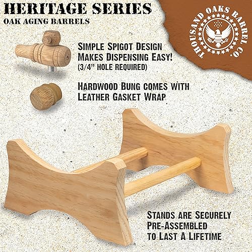Miniatura 10 de Heritage Barrel Series Accesorios, soporte, Bung y espita para 2.5 galones (10 litros)