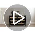 DWVO Natural Rattan 6 Drawer Dresser-Wooden Black Boho Double Dresser Chest of Drawers with Golden Handles-Modern Large Closet Dressers Storage Cabinet for Living Room/Hallway/Entryway