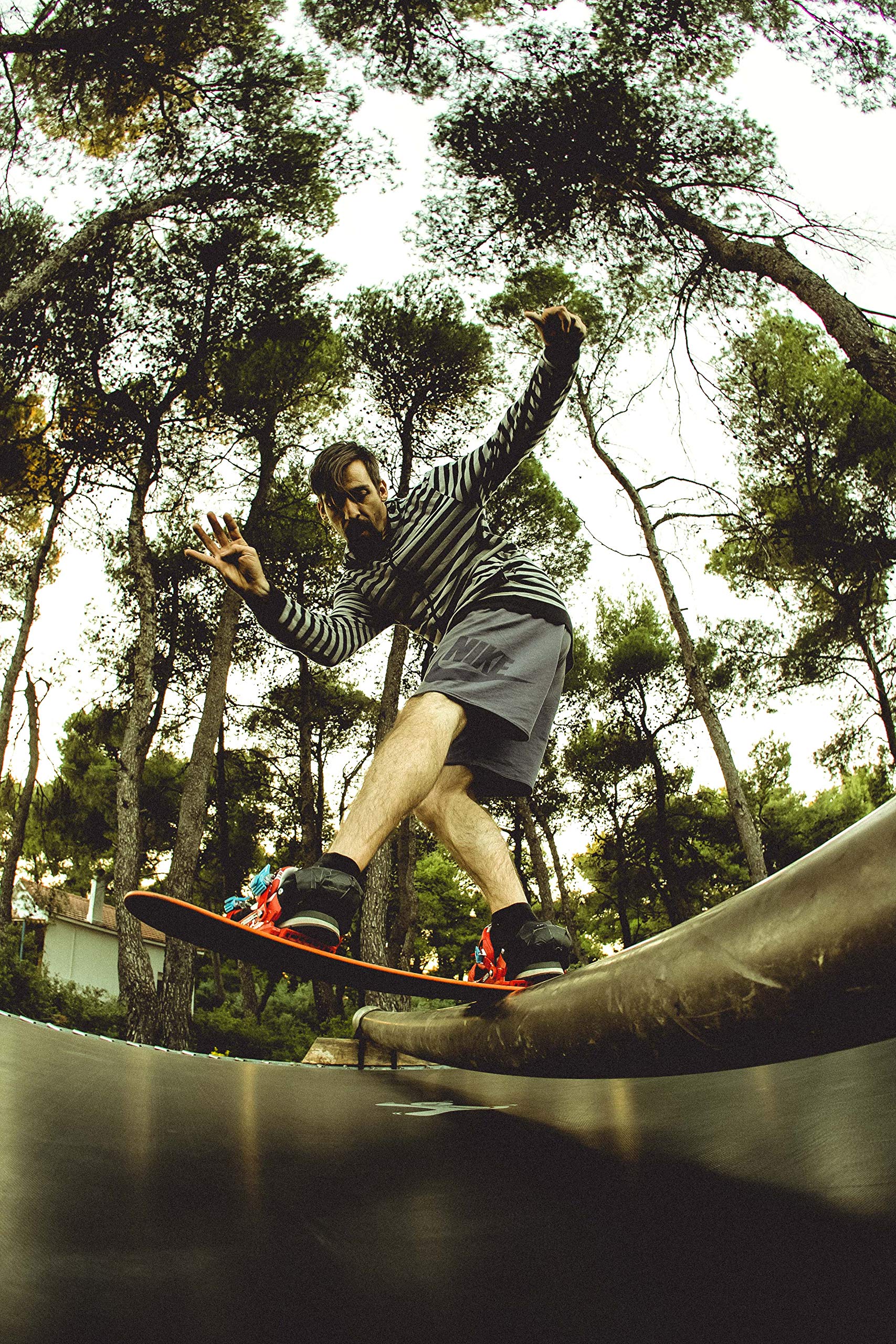 Trampoline Board PRO Trampolino Tavola + Training Bindings attacchi da Allenamento + Jibbing Bar Barra da jibbing