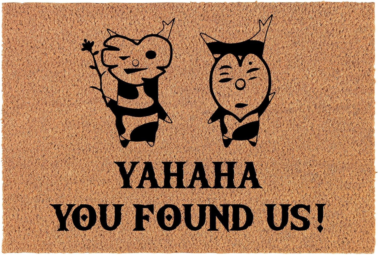 Coir Doormat Front Door Mat New Home Closing Housewarming Gift Yahaha You Found Us Funny Gamer Geek Video Game (30" x 18" Standard)