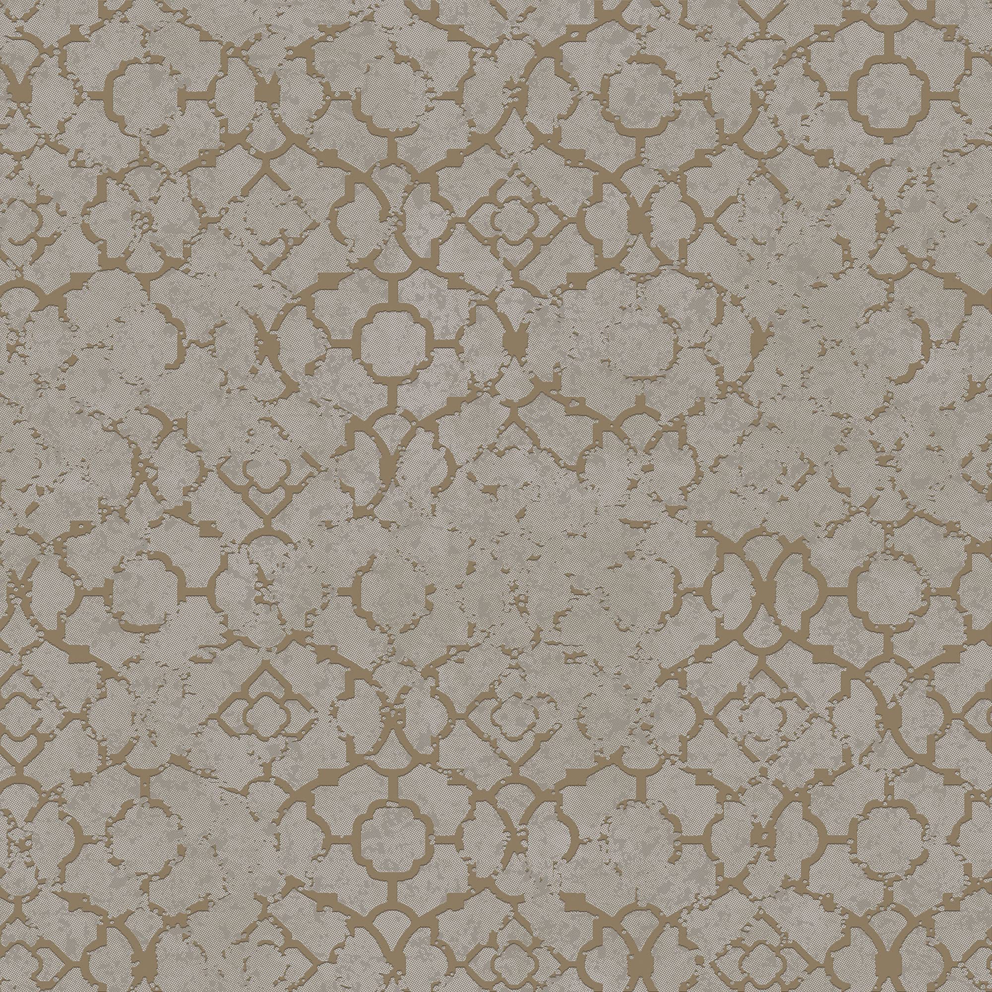 GalerieDWP0246-06 Emporium Aged Quatrefoil Wallpaper, Beige/Gold, 10m x 53cm