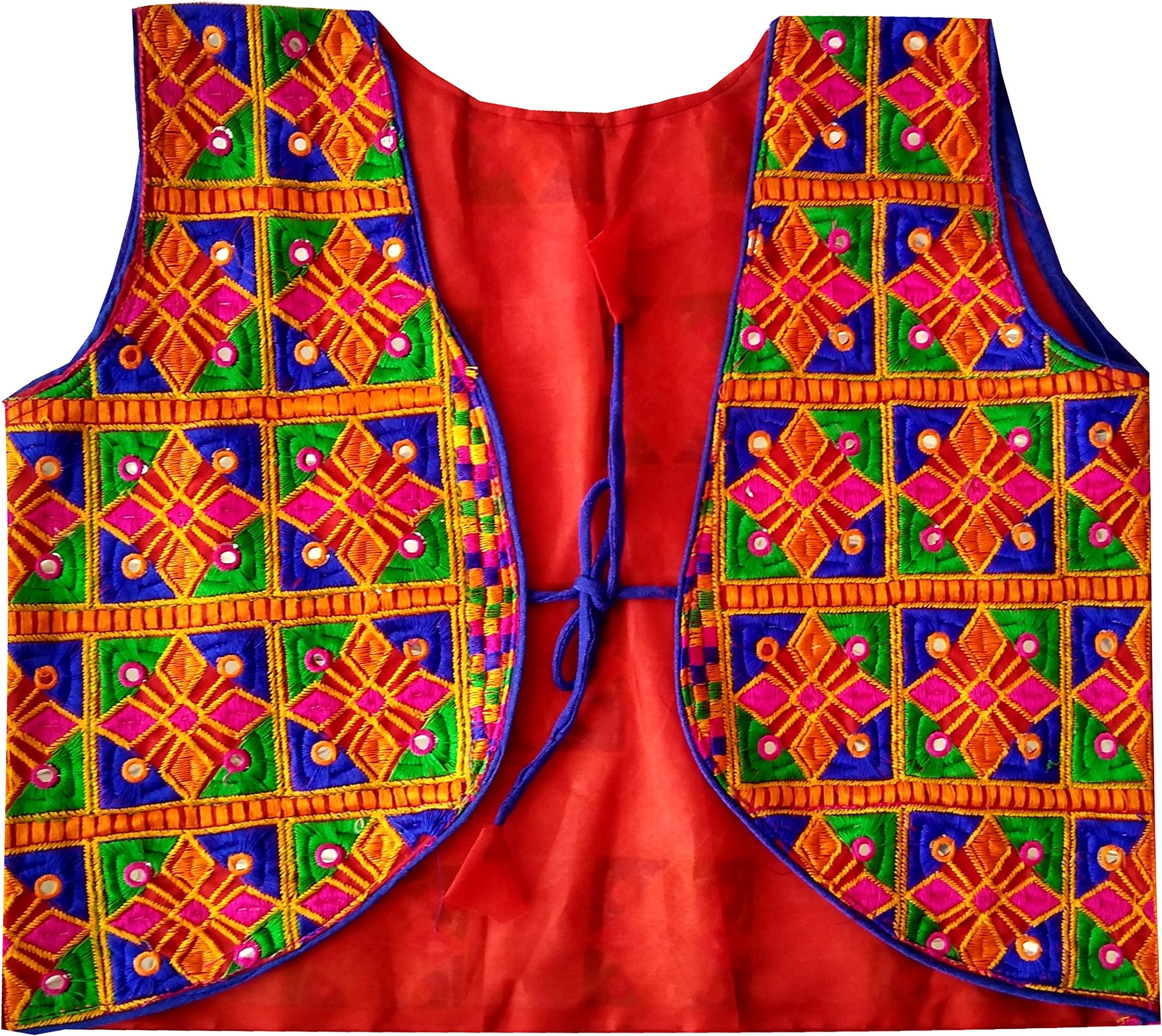 Cotton Red Navratri Special Gujarati koti - Fancy Vest-Party wear Short Waistcoat-Banjara Vest-Gift