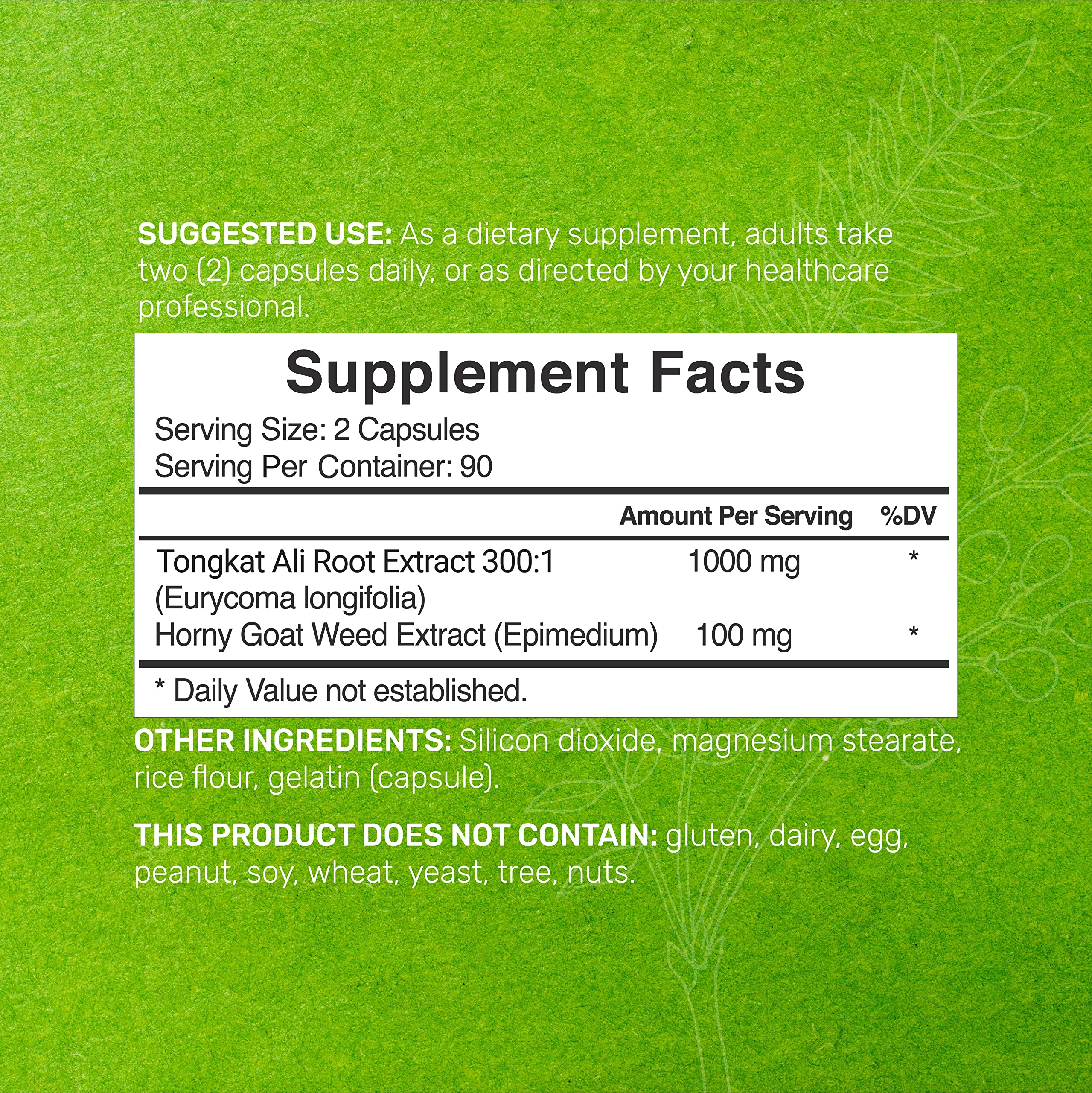 Tongkat Ali Extract 3001 Enhanced with Horny Goat, 1100mg Per Serving