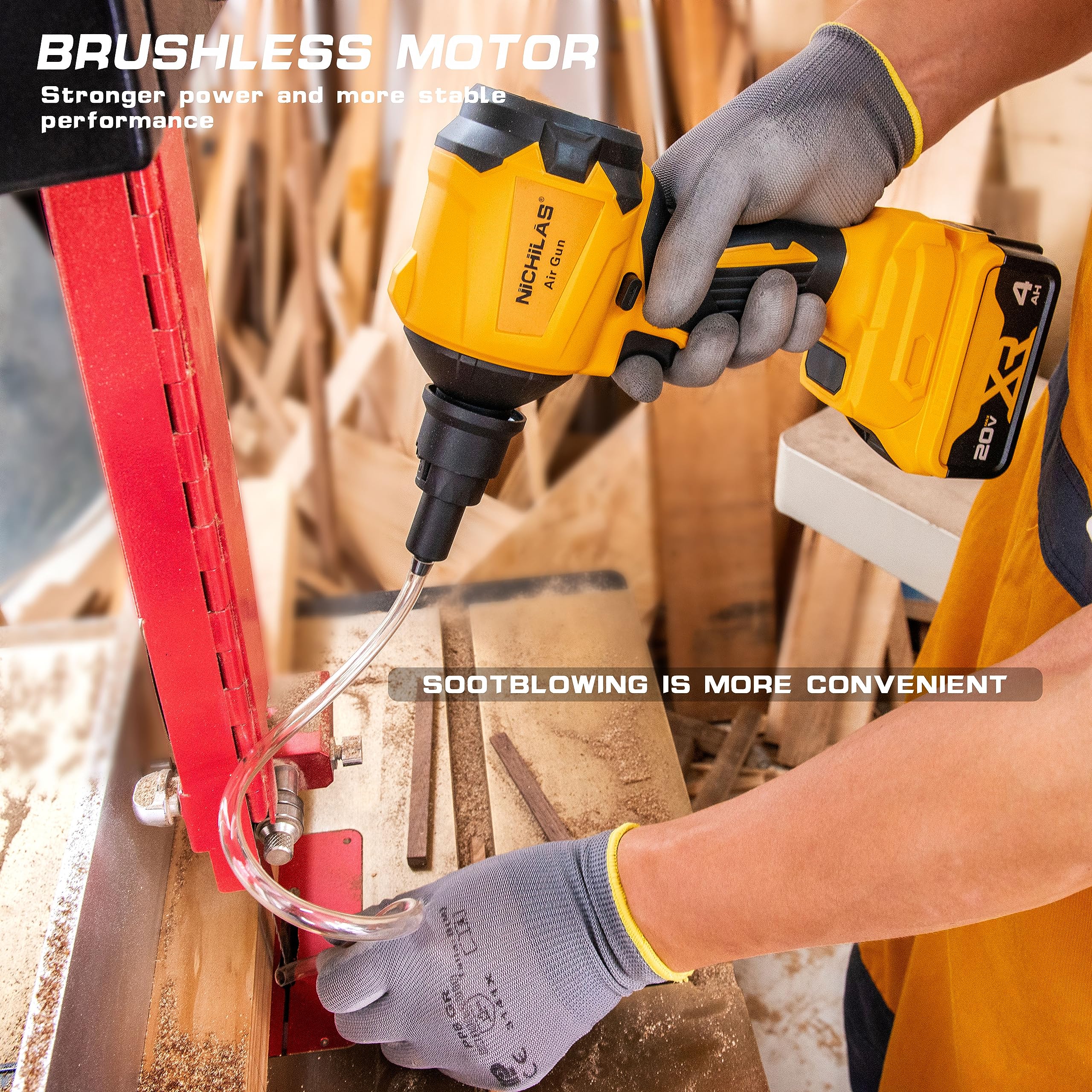 Cordless Air Blower for DEWALT 20V Battery, Vacuum 2 in 1 Leaf Cleaning Brushless Motor Variable Speed Cleaner (Tool Only, No Battery)