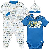 Vista 13 de Gerber Conjunto de regalo unisex para bebé con pies de equipo de la NFL para dormir y jugar