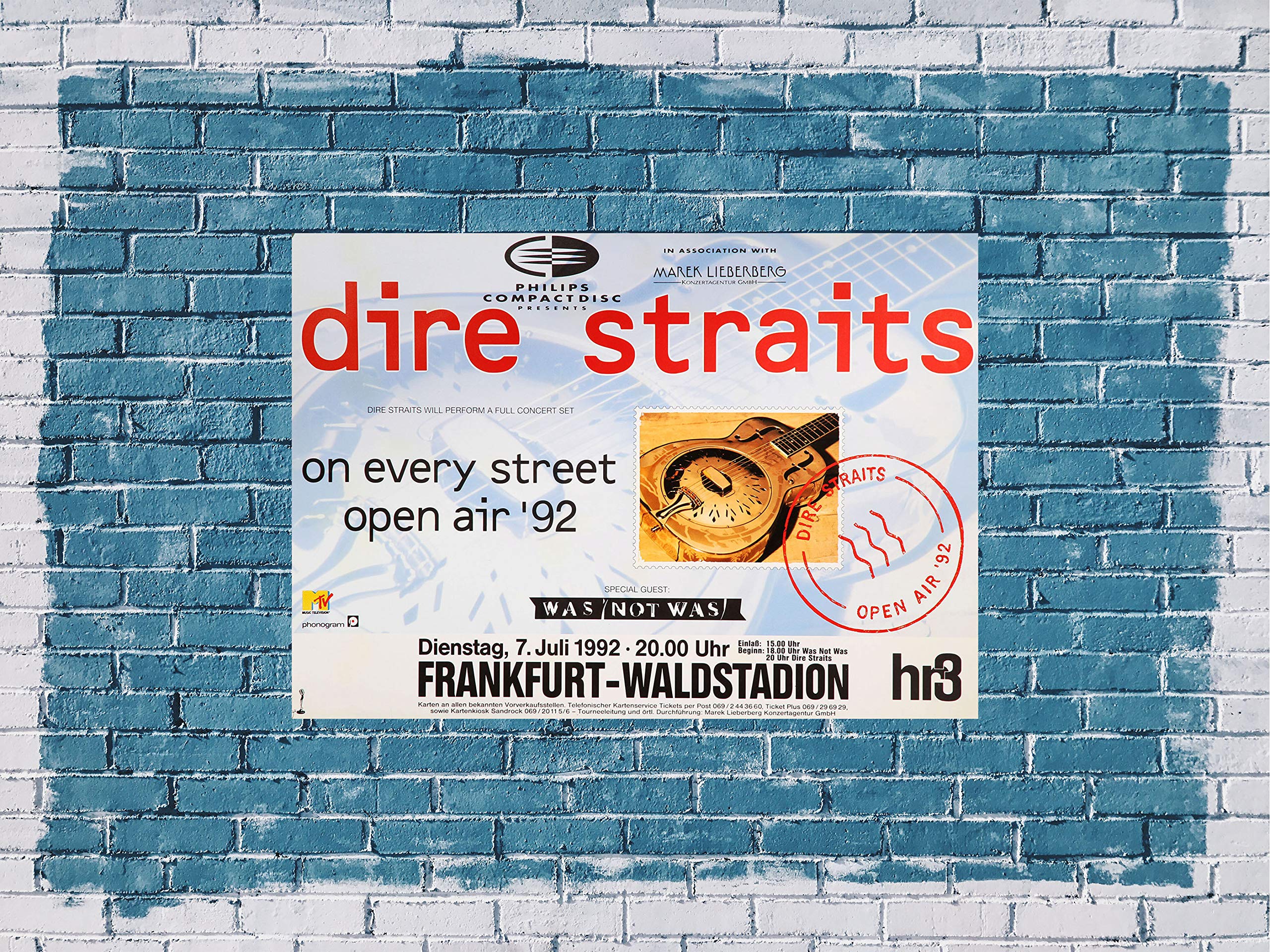 Premium Poster/Plakat | DIN A1 | Wanddeko | Live Konzert Veranstaltung » Dire Straits - On Everey Street, Frankfurt 1992 «