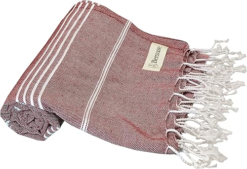 Bersuse toalla turca de Anatolia de algodón 100%, toalla fouta peshtemal para playa y baño, peshtemal clásico a rayas, 37 x 70 pulgadas, padre