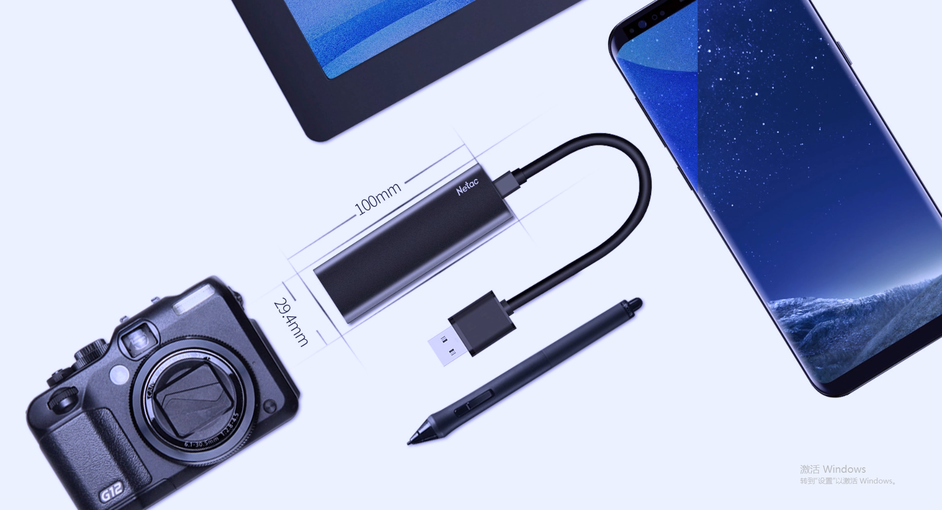 Netac ZSlim 1TB USB3.2 Gen2 外付けSSD 550MB/s