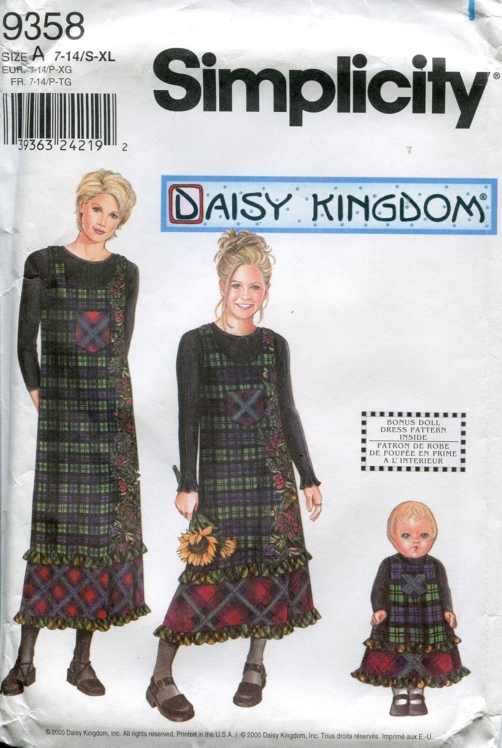 Simplicity Daisy Kingdom Pattern 9358 Girls' and Misses