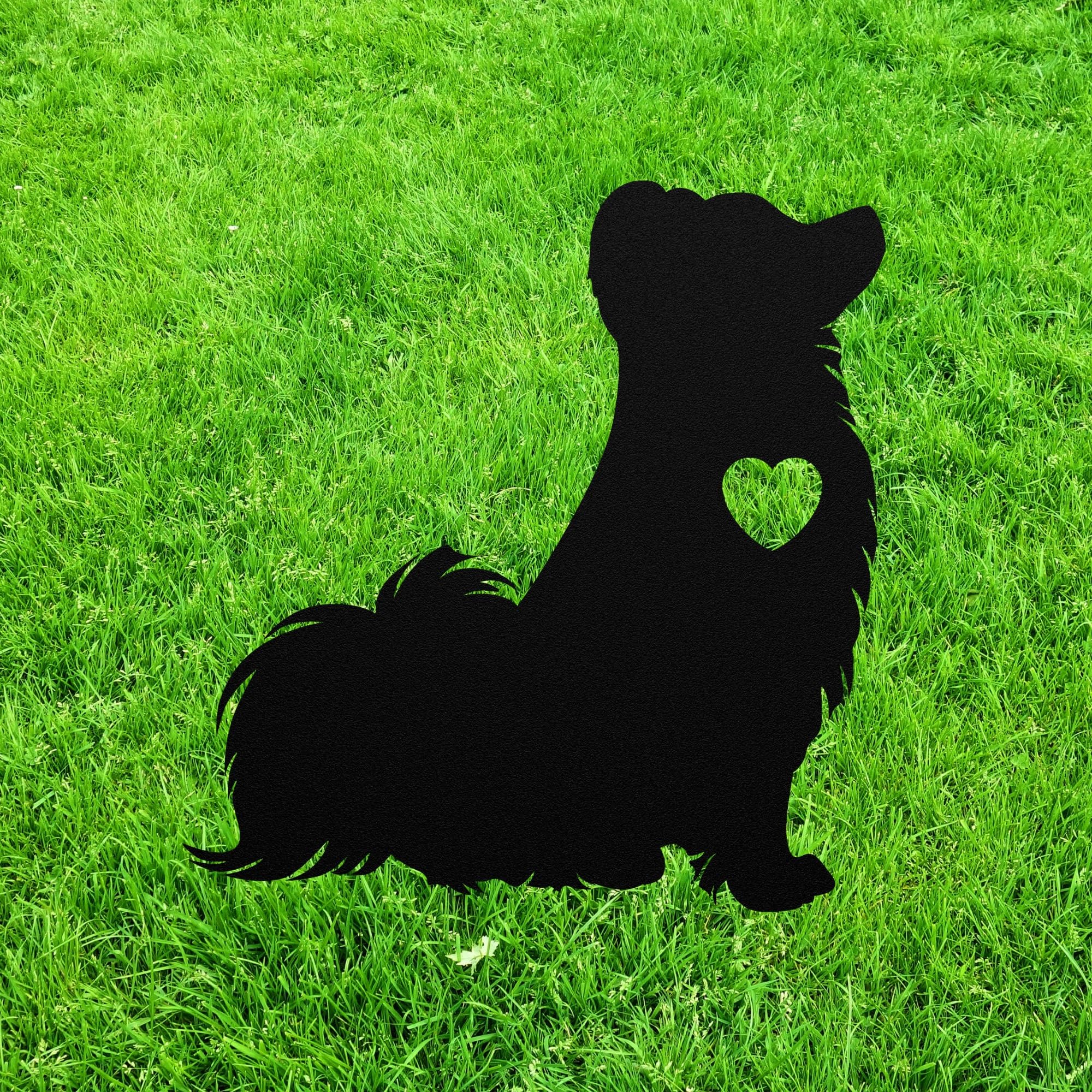 Papillon Dog Yard Sign Stake Papillon Dog Memorial Garden Art Pet Grave Marker Remembrance Sculpture Figurine Figure Silhouette Garden Decor Dog Lover Gift Lawn Ornament