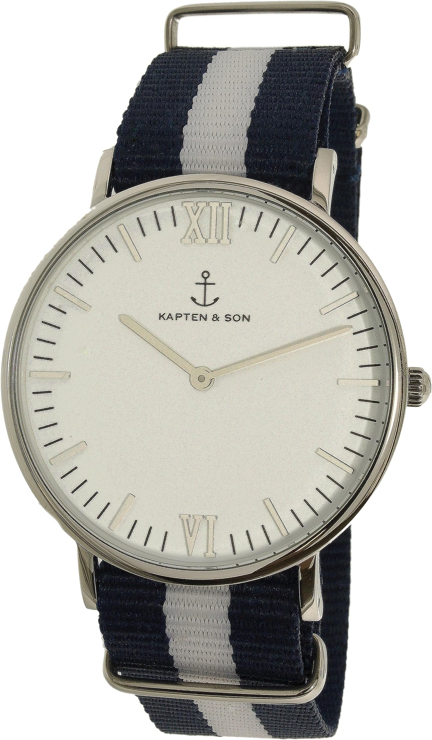 Kapten And Son Men's Campus CAMPUS-WHITE-SAIL-SILVER-40MM Silver Nylon Quartz Dress Watch