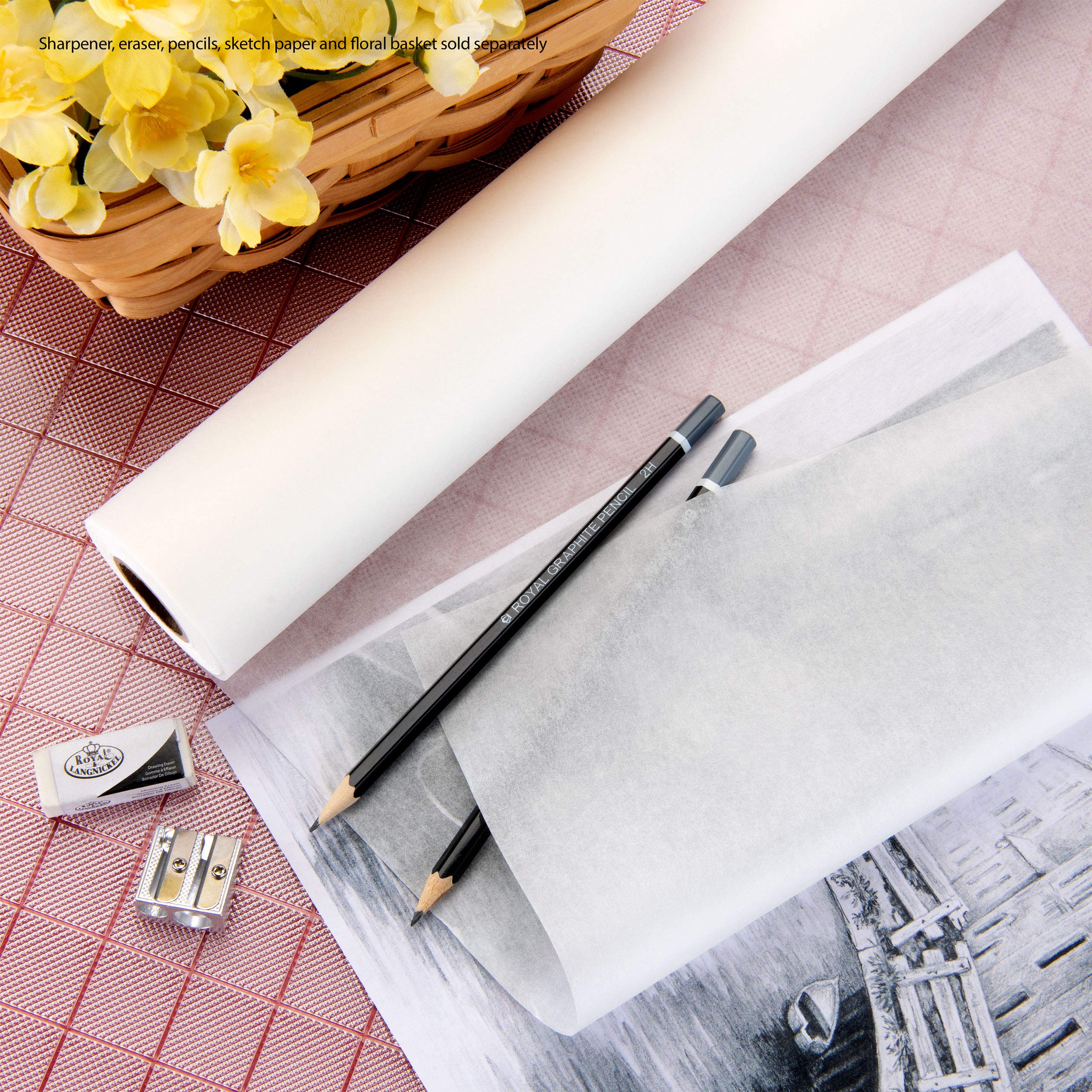 Bee Paper Company bocetos y rastreo, Papel, Blanco, 18-Inch x 50-Yard Roll, 150