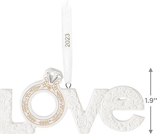 Miniatura 5 de Hallmark Keepsake Adorno de Navidad 2023 We Engaged anillo de compromiso adorno de amor