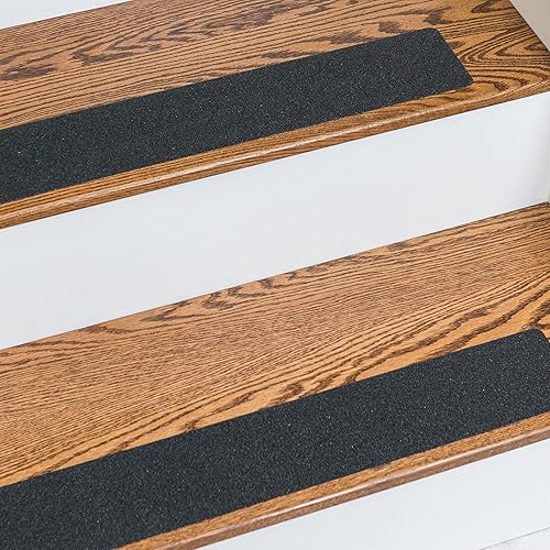 Miniatura 8 de Juego de peldaños de escalera adhesivos antideslizantes sin PVC y práctico rodillo de instalación (15 unidades - 4 x 24 pulgadas + rodillo, gris)