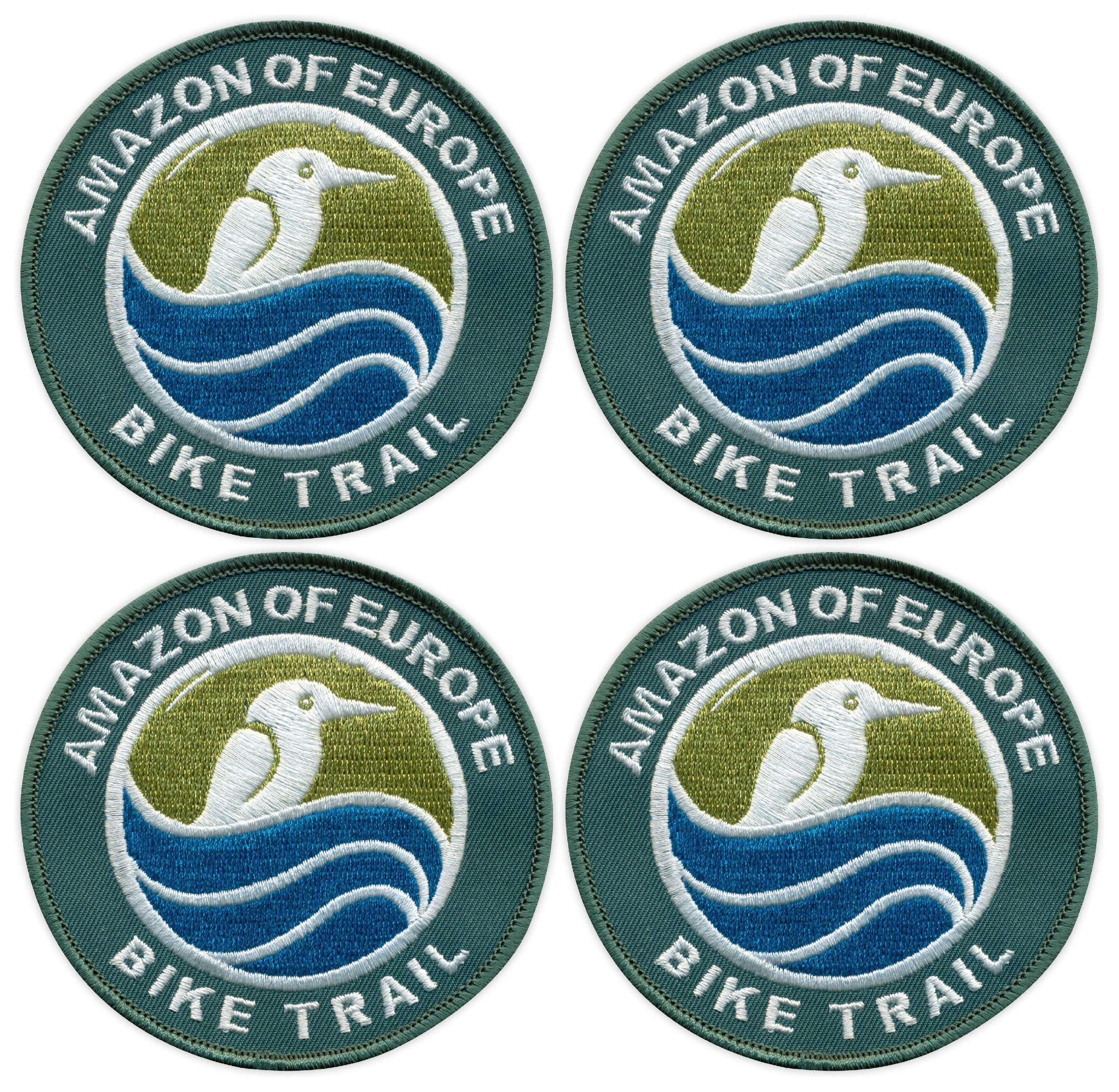 Set di quattro – Amazon of Europe – Bike Trail – retro termoadesivo – toppa ricamata/distintivo/emblema