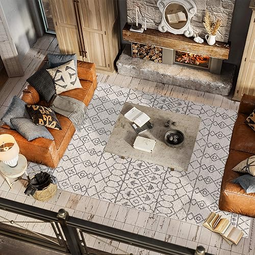 Miniatura 7 de JONATHAN Y MOH209A-4 Izil - Alfombra marroquí Beni Souk para interiores de granja, estilo bohemio, minimalista, geométrico, fácil de limpiar, para