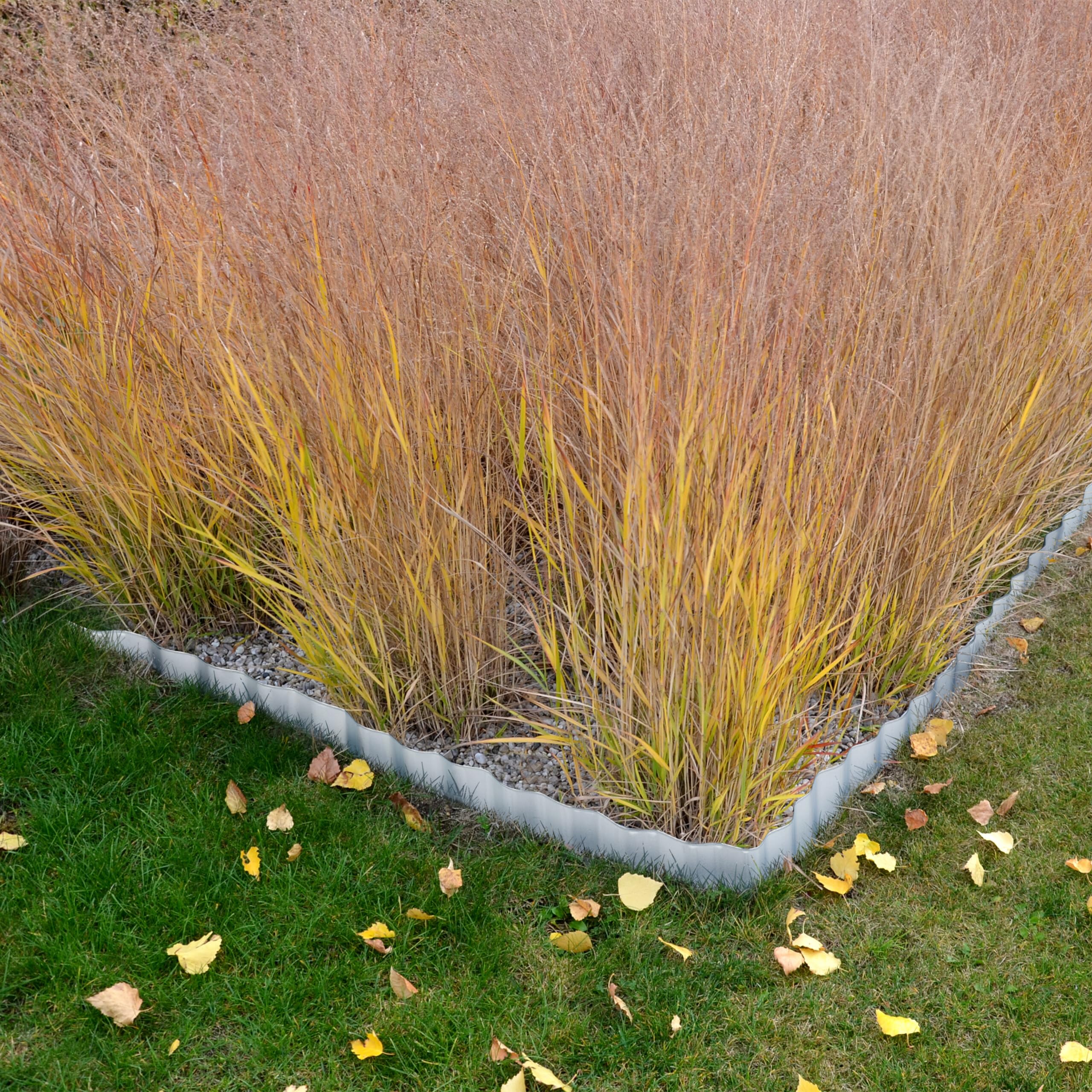 Relaxdays Bordure de Jardin Flexible, métal galvanisé, pour pelouse et Parterre, Longueur 15 m, Hauteur 16 cm, argenté