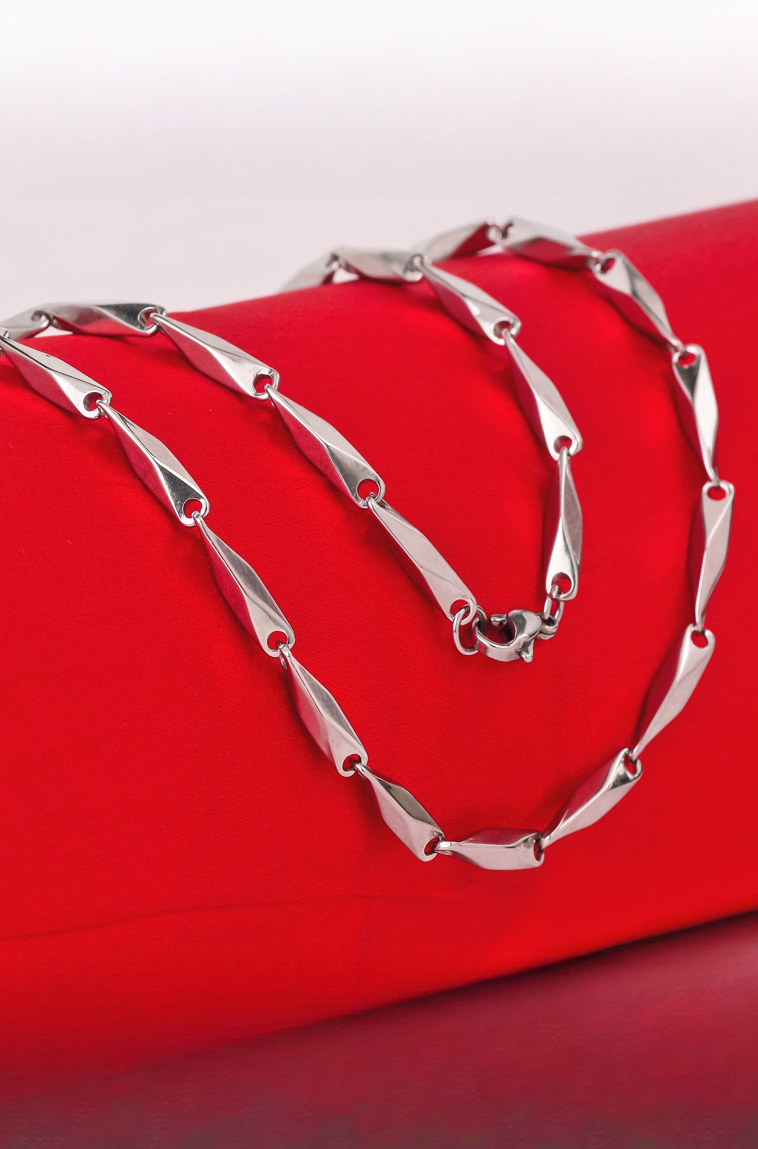 Men's Double Coated Popular Stainless Steel Silver Chain For Men Boys Girls Stylish Necklaces Silver Chain Anniversary Love Gift For Husband Unisex Chains 22 Inches