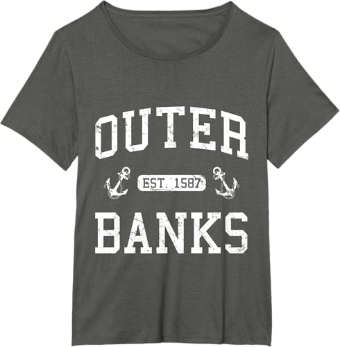 Miniatura 12 de Outer Banks NC North Carolina T-Shirt Black,Navy Blue,Asphalt Grey,Dark Heather Grey,Royal Blue