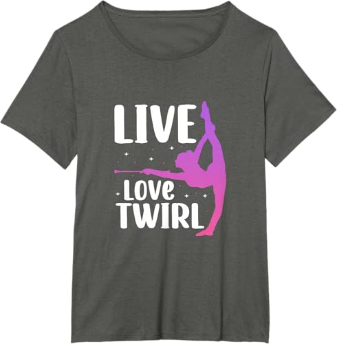 Miniatura 50 de Twirl Baton Twirling Twirler Majorettes T-Shirt Black,Navy Blue,Asphalt Grey,Baby Blue,Cranberry Red,Red,Kelly Green,Brown,Olive Green,Dark Heather