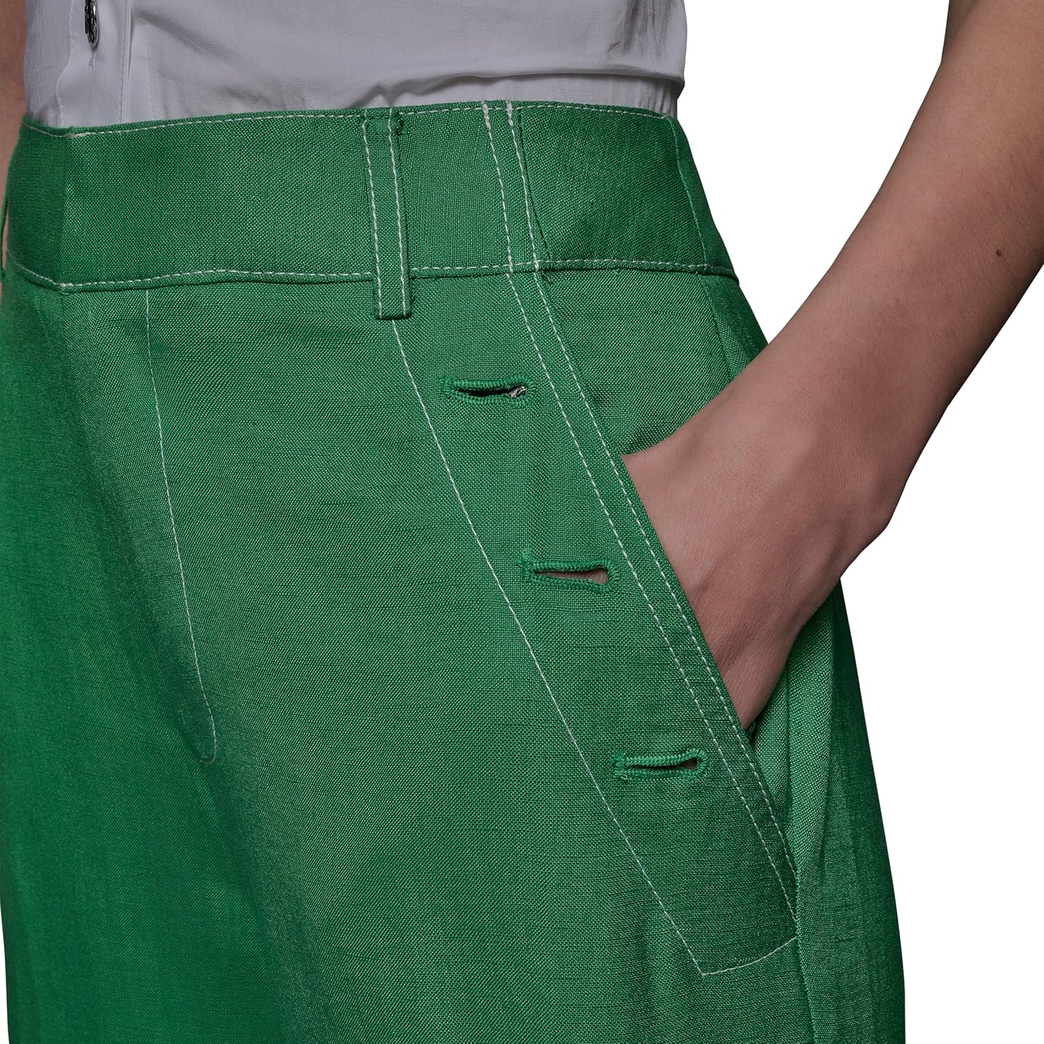 Karl Lagerfeld Womens Everyday Linen Essential Sailor Pant - Image 5