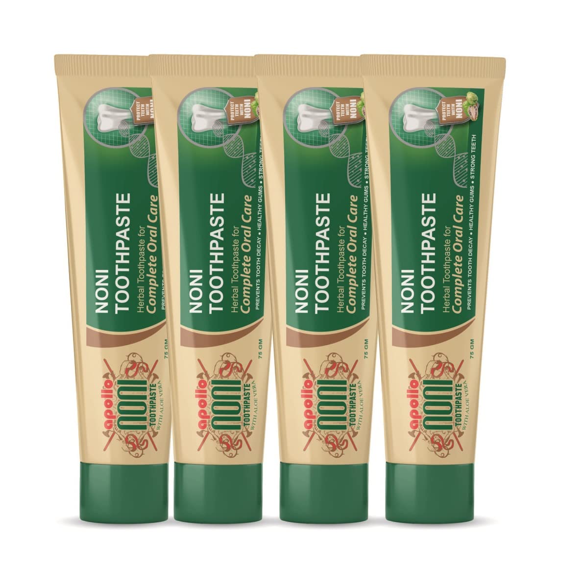 Apollo Noni Fluoride Free Antibacterial Toothpaste 300gm (75gm*4) (B0BHZP7PHX) Amazon Price History, Amazon Price Tracker
