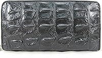 Vista 2 de PELGIO Cartera larga con cremallera de piel de cocodrilo auténtica, Negro -, Cartera con cremallera