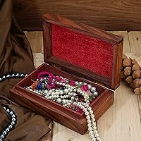 Vista 33 de Ajuny Handcrafted Decorative Wooden Jewelry Box Elephant Embossed Design Hand carved Solid Multipurpose Keepsake Storage Travel Organizer Treasure