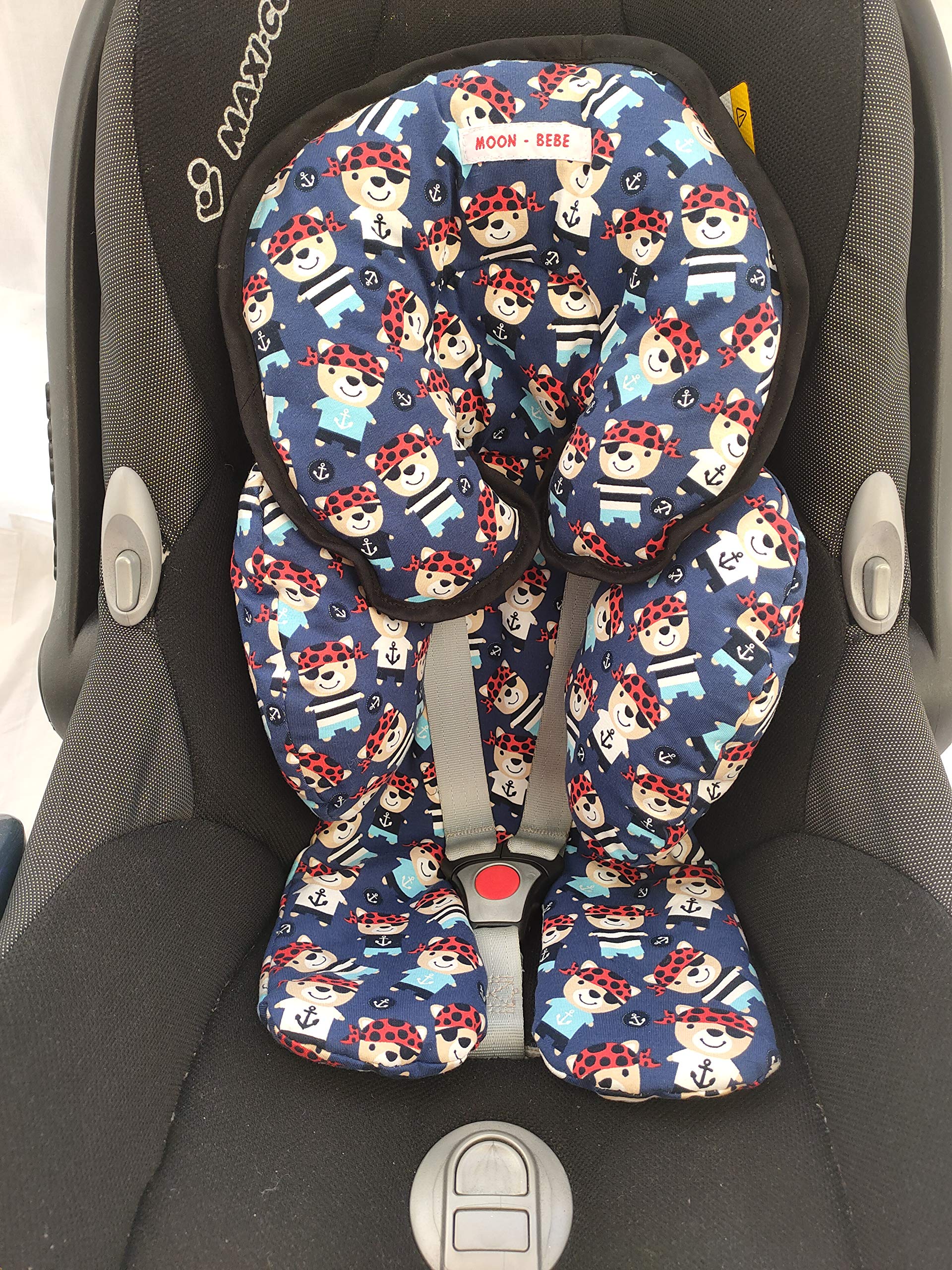 moon-bebe MaxiCosi, riduttore anallergico universale, PEBBLE Seggiolino auto e passeggino (Blu)