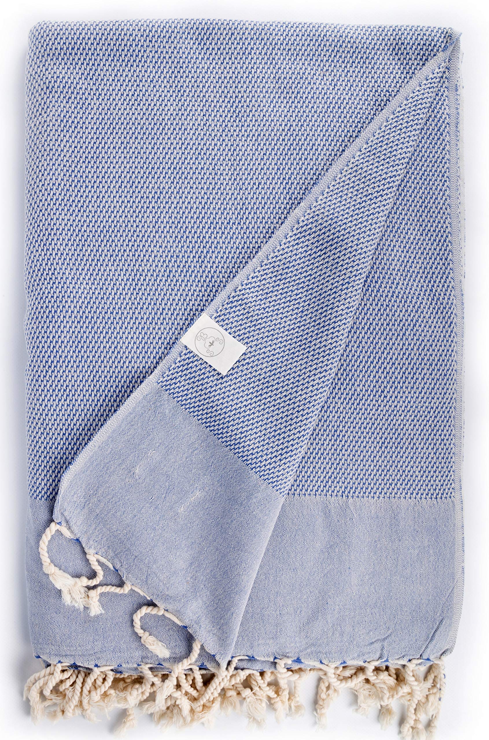 Bersuse 100% Baumwolle - Ventura XXL Strandtuch Sofa-Überwurf - Denim Blue