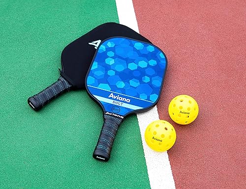Miniatura 7 de Juego de 2 paletas de pickleball con superficie de grafito duradera, aprobadas por USAPA, con 4 bolas para exteriores