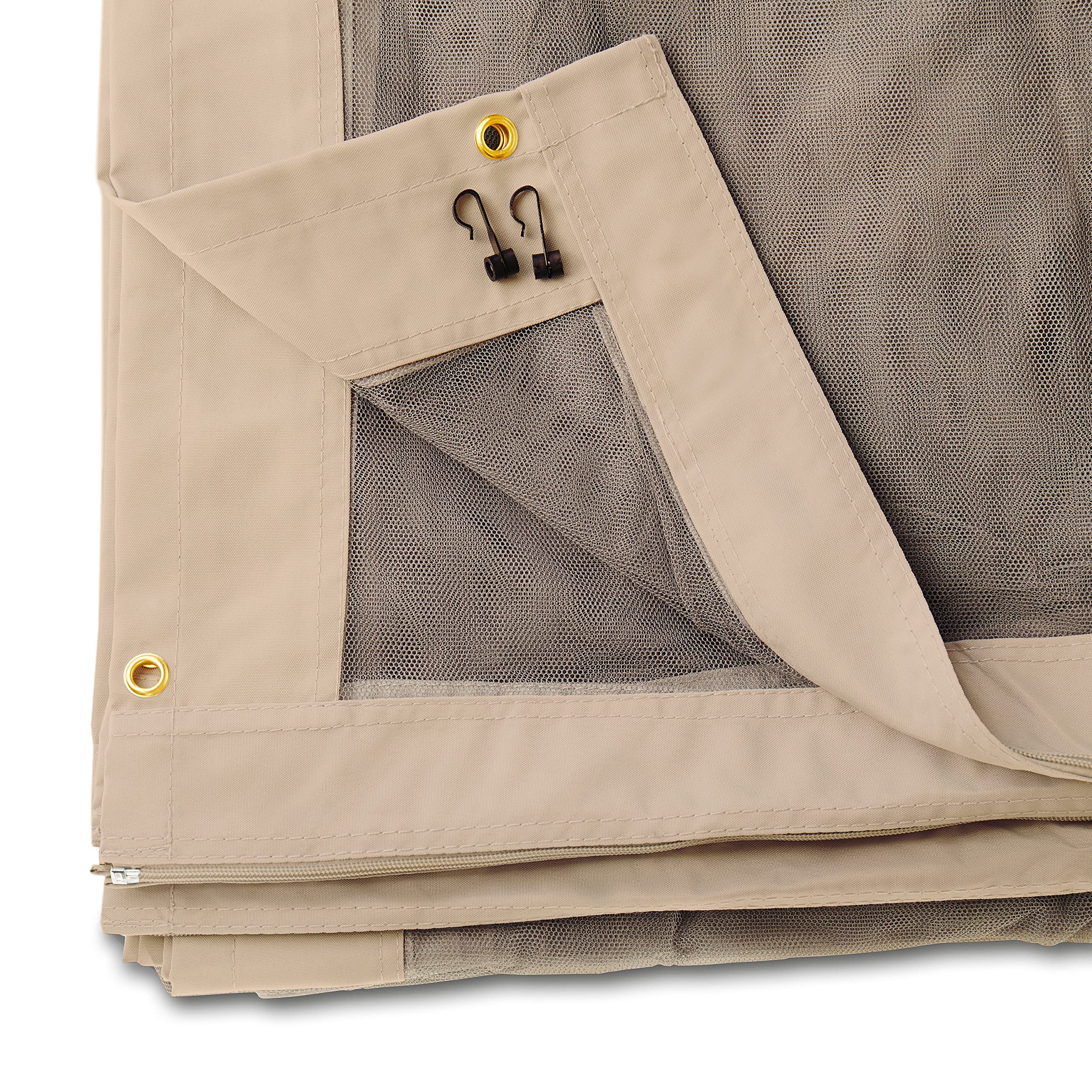 Moustiquaires pour Tonnelle de Jardin Sunset Premium 3x4 m, Taupe, avec Fermeture Eclair