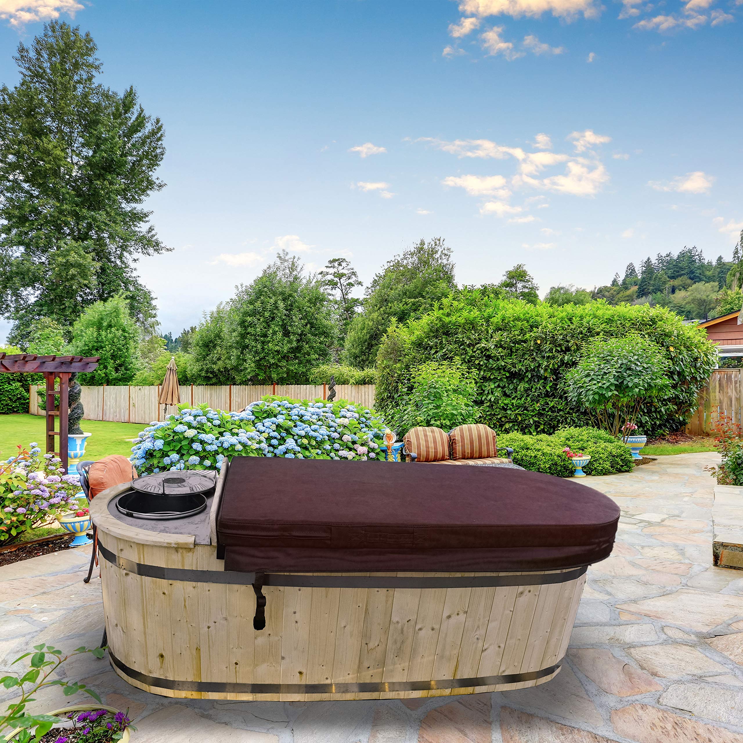 ALEKO HT2PIN 2 Person Natural Pine Hot Tub with Charcoal Stove Boiler in  Natural Pine 500 Liters : Amazon.ca: Patio, Lawn u0026 Garden