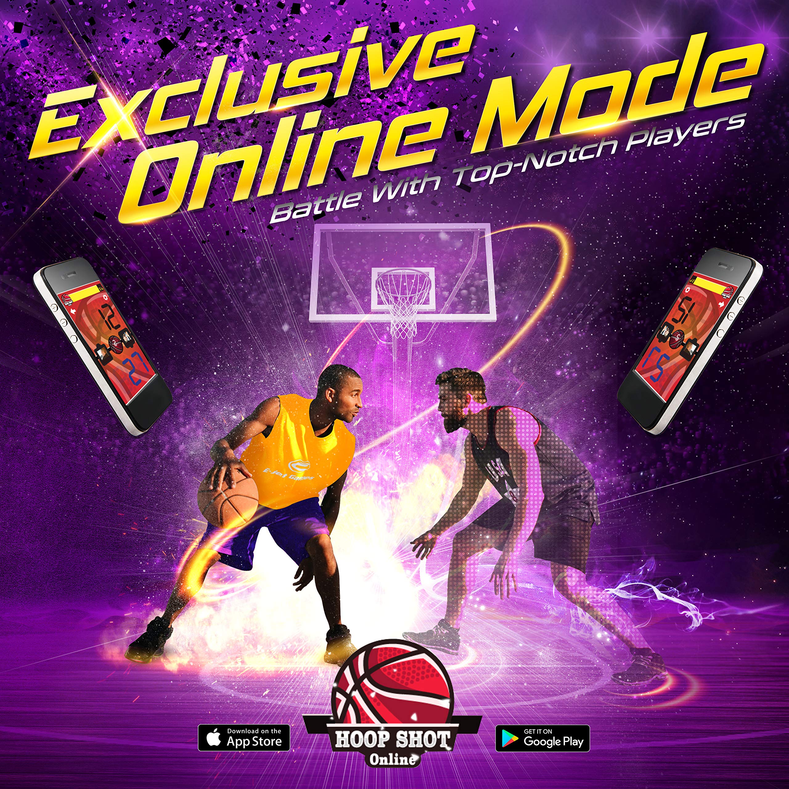 E-Jet Basketball Arcade Games - Electronic Basketball Games (Online Challenge & Battl, Shoot Hoops) Dual Shot/Purple (EIS021332025)