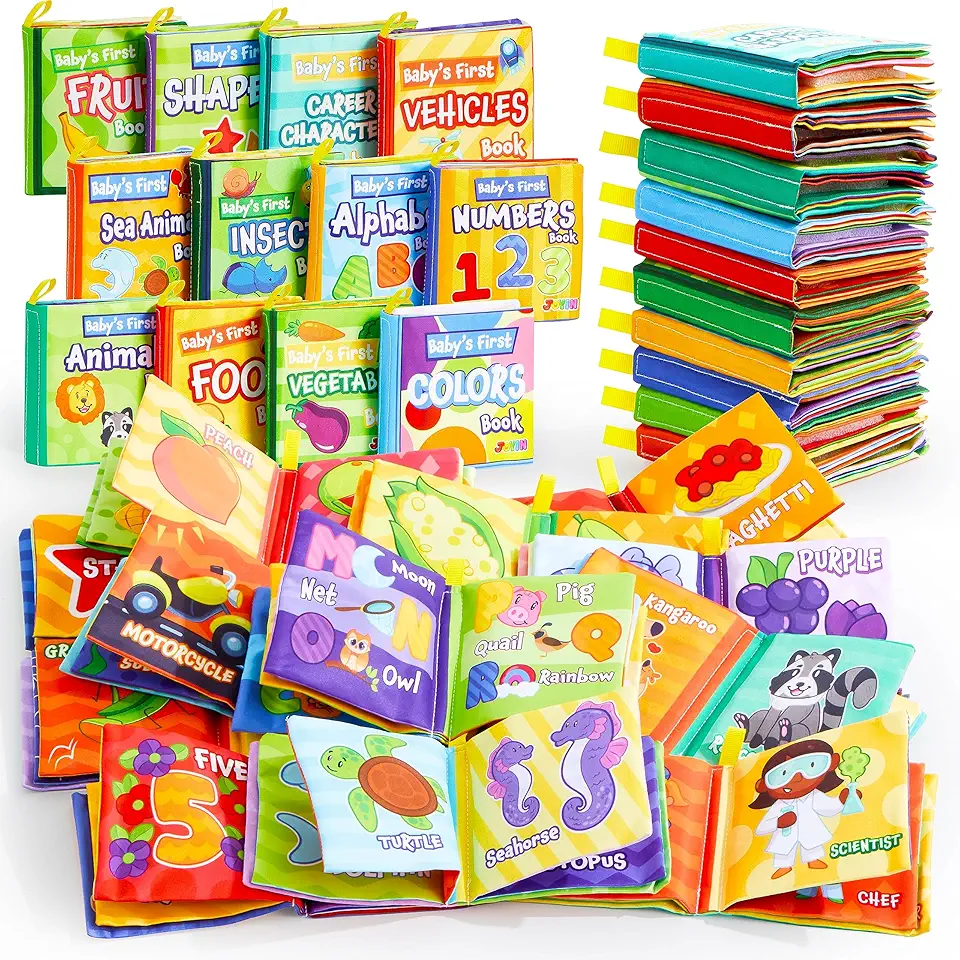 JOYIN 12 Pcs Bath Books, Nontoxic Fabric Soft...