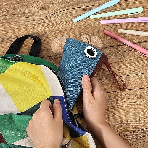 Miniatura 6 de Mr. Pen - Estuche para lápices de pie, bolsa de lápices de animales, burro azul, estuche para lápices para niños, estuche de lápices de pie, bonita