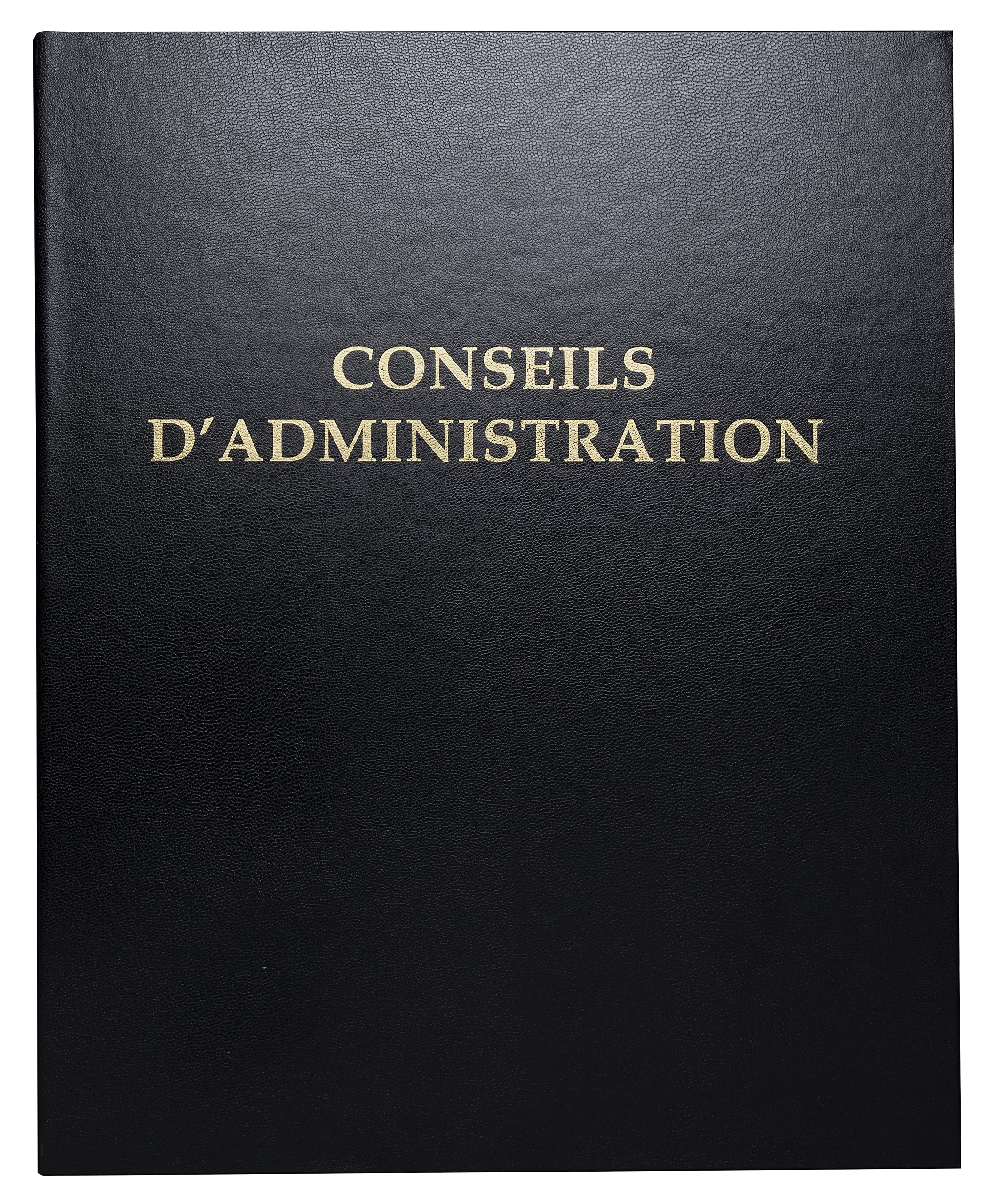 Exacompta - Réf. 46230E - 1 classeur juridique écononomique noir CONSEILS D'ADMINISTRATION - 4 anneaux, couverture plastique - Dimensions 32x26cm - livré avec recharge 100 feuillets vierges numérotés
