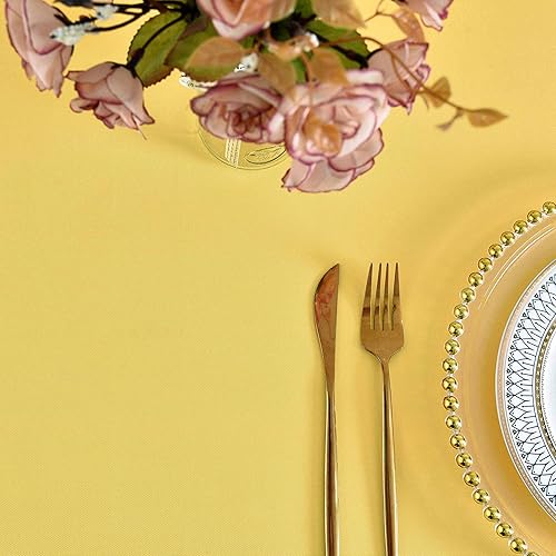 Miniatura 8 de Mantel cuadrado amarillo impermeable y resistente a las manchas, sin arrugas, de 210GSM de poliéster, lavable, cubierta de mesa para fiesta,