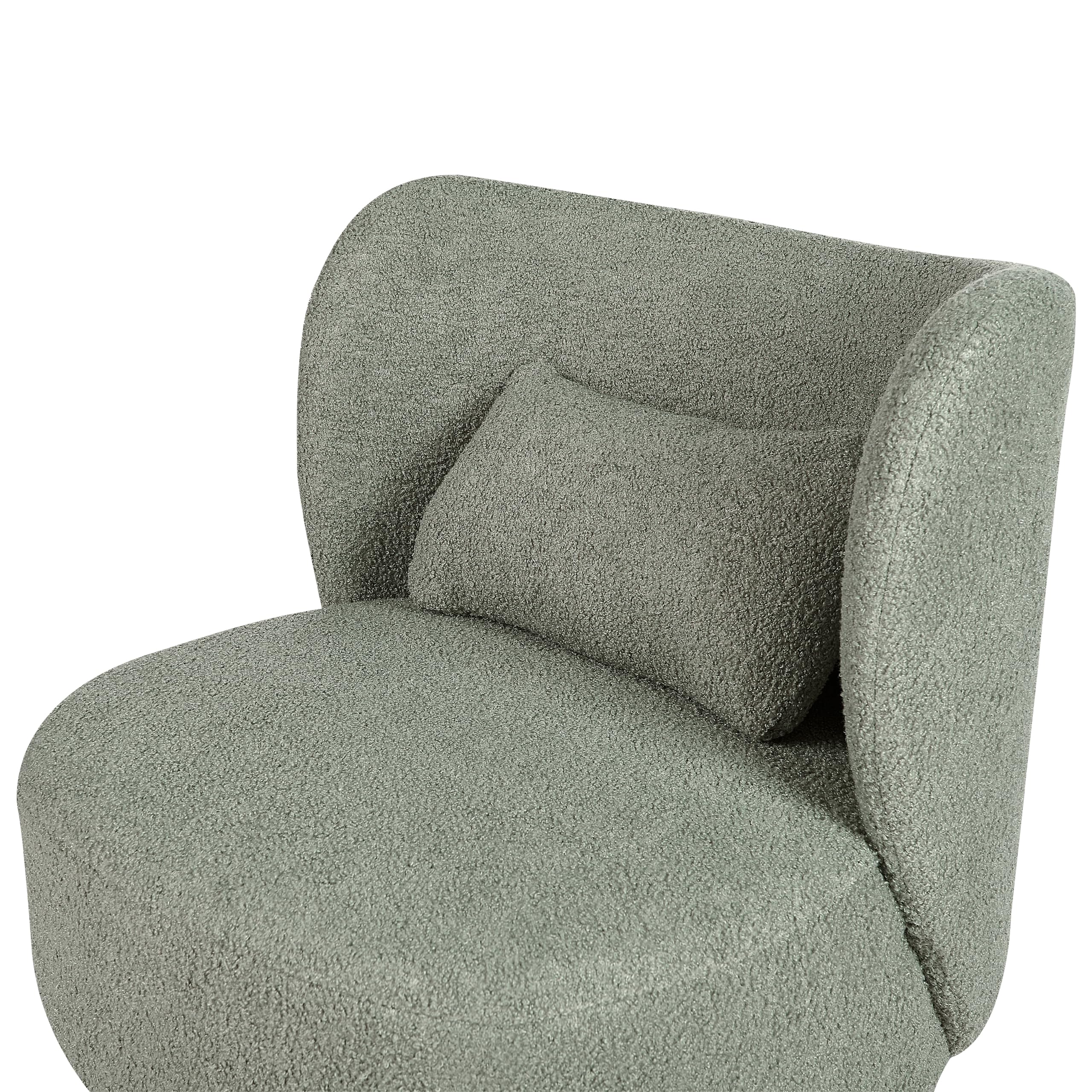 Beliani Wohnzimmer Sessel Gebogene Rückenlehne Glam Design Boucle Polsterung Schwarze Beine Grün Otsby