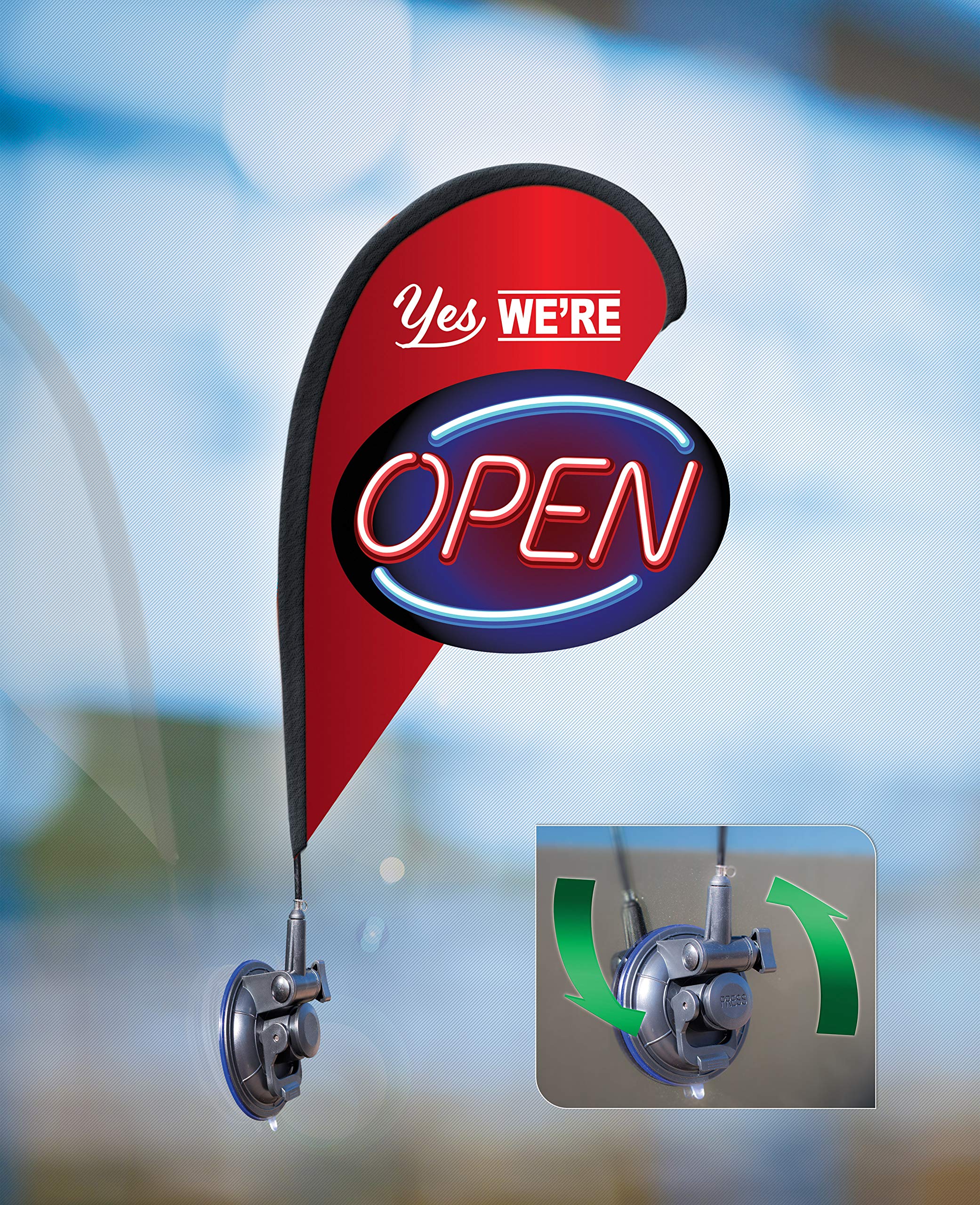 Business Hours Sign CarBowz Double Sided Window Flag Kit - Essential ...